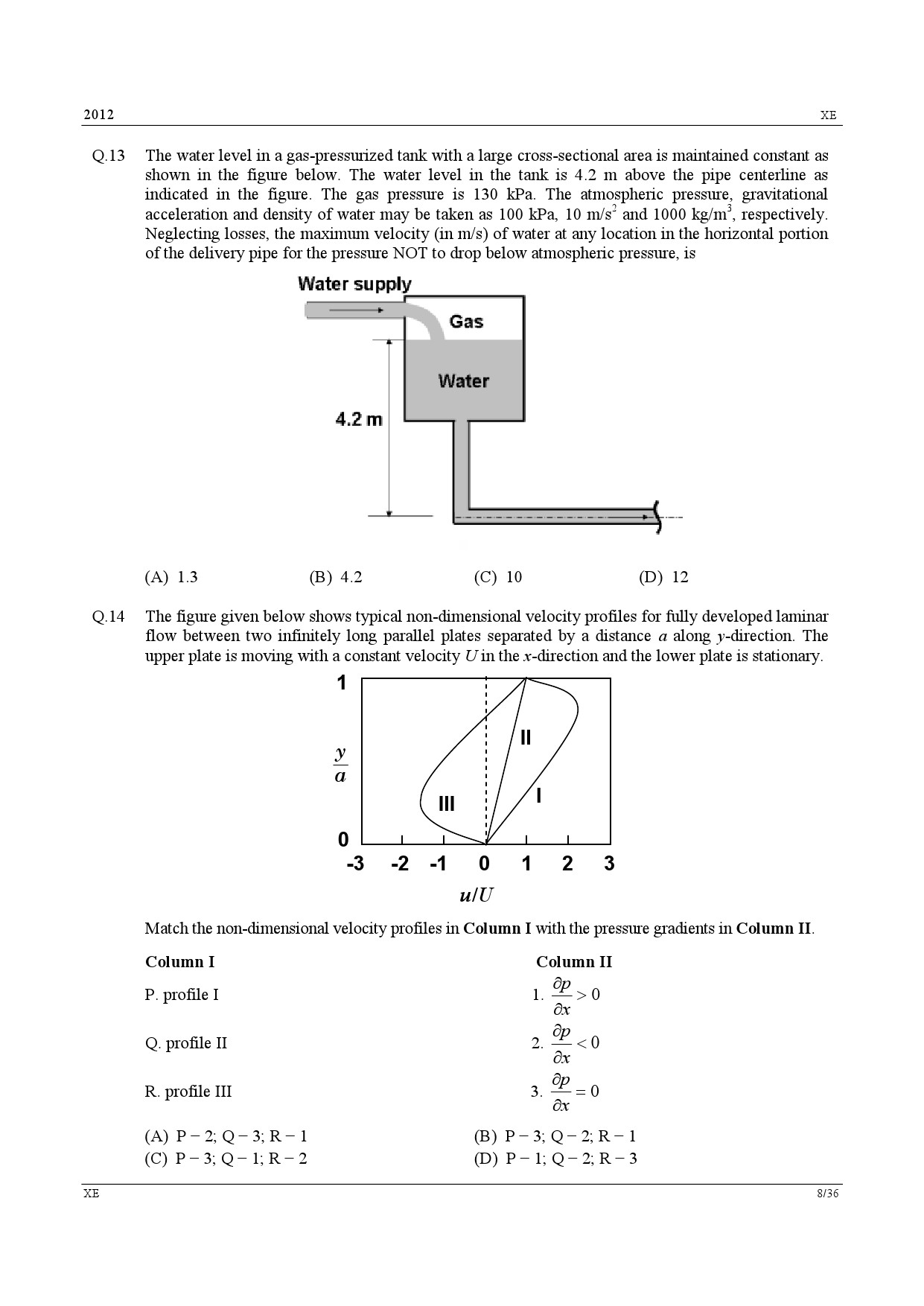 GATE Exam Question Paper 2012 Engineering Sciences 8