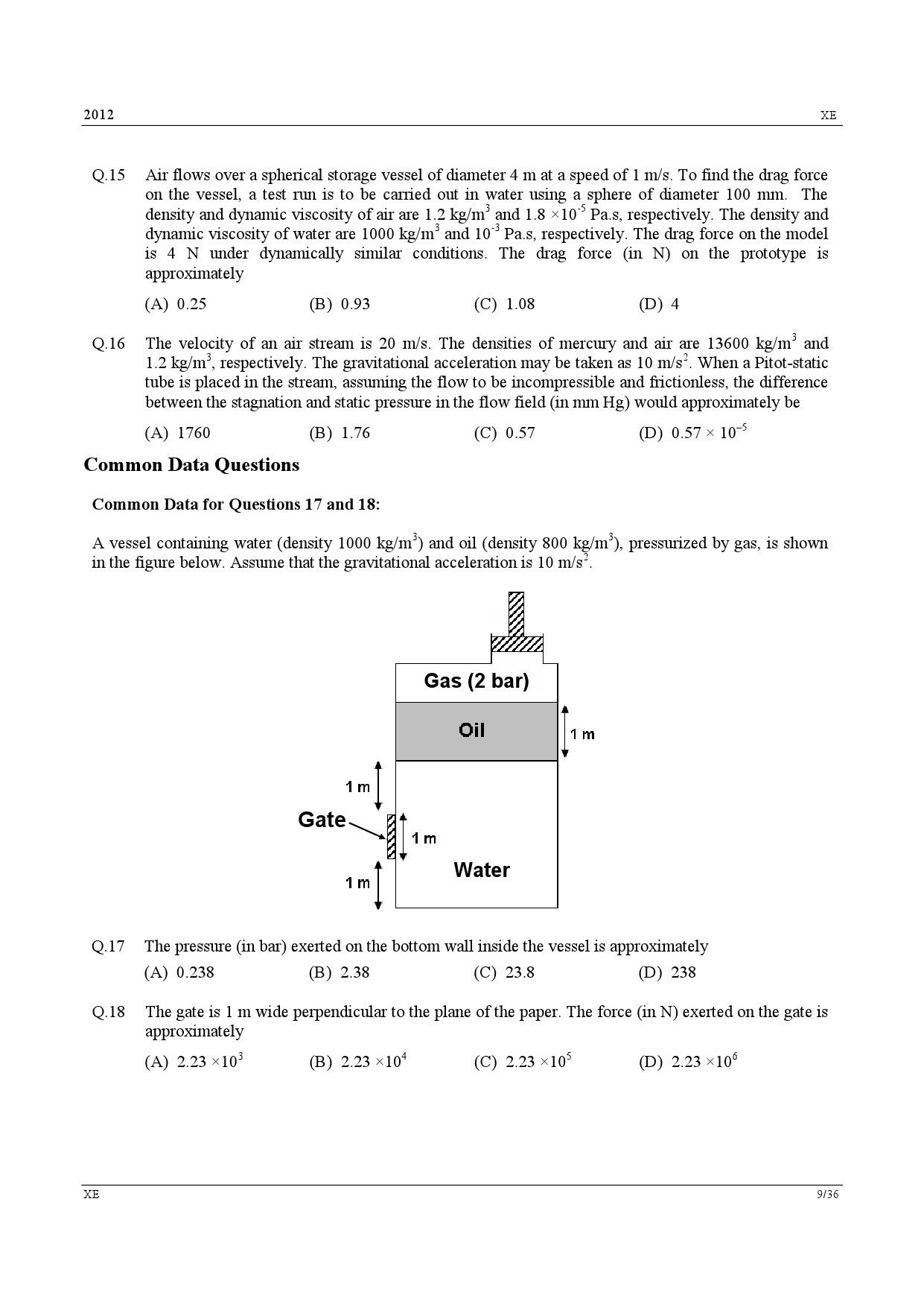 GATE Exam Question Paper 2012 Engineering Sciences 9