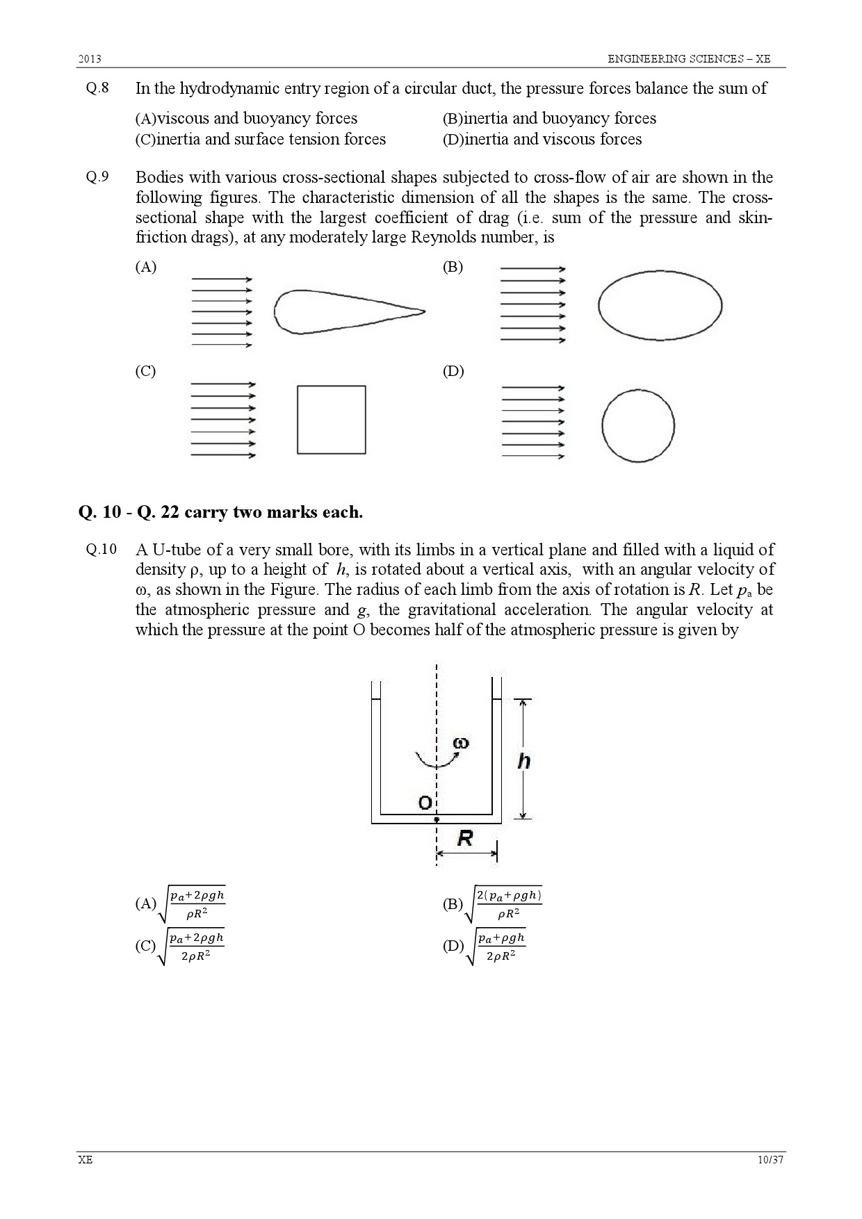 GATE Exam Question Paper 2013 Engineering Sciences 10