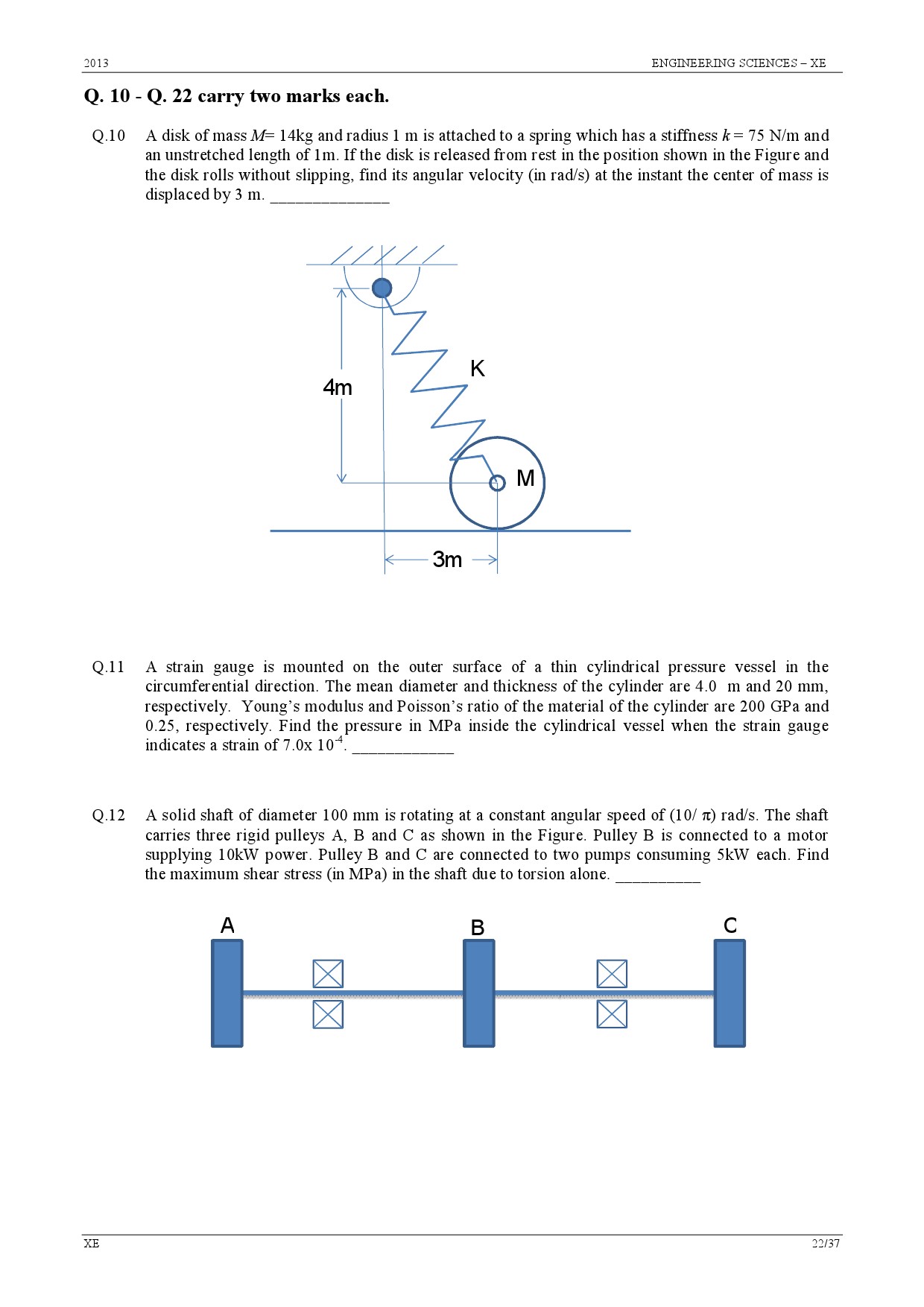 GATE Exam Question Paper 2013 Engineering Sciences 22