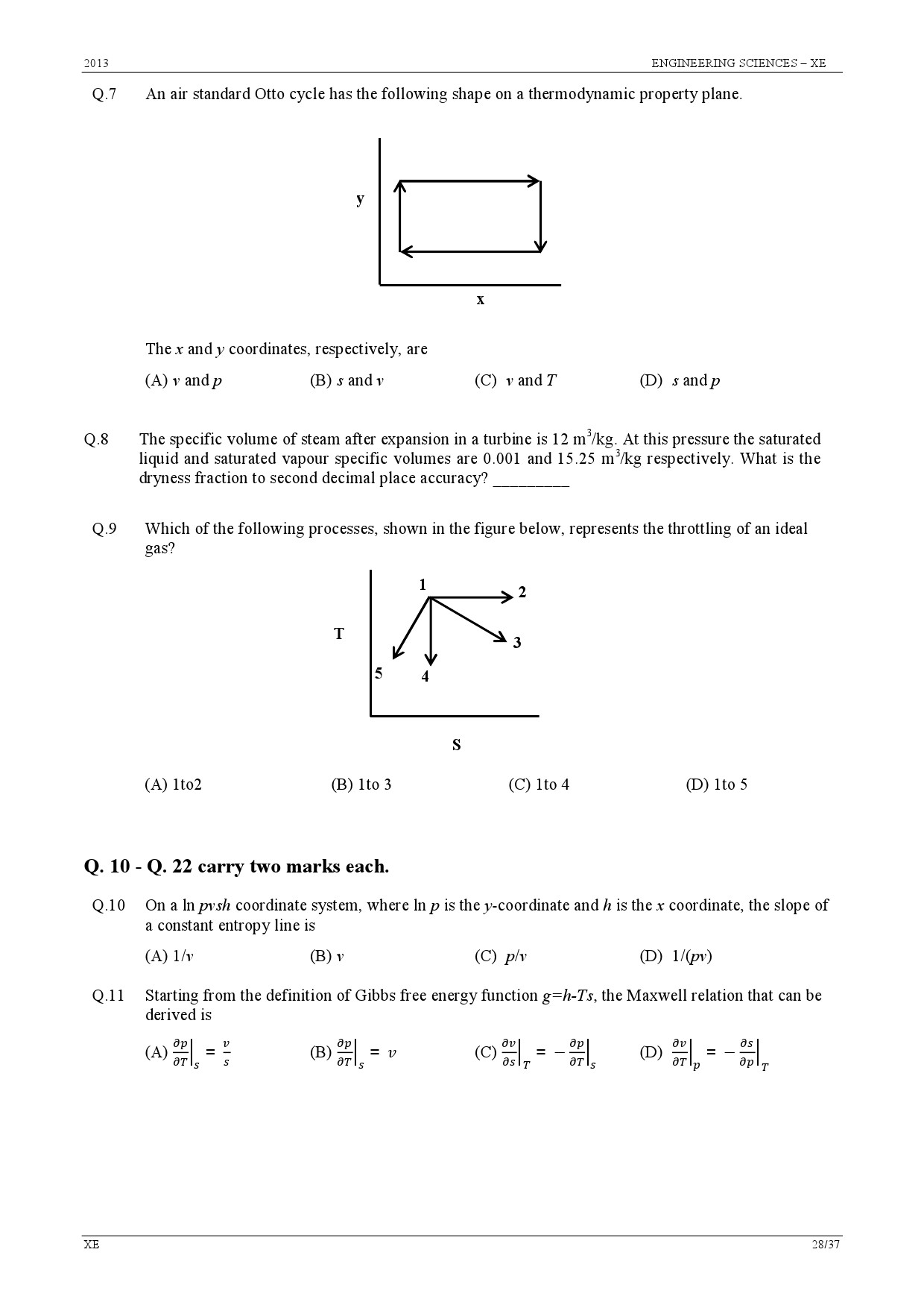 GATE Exam Question Paper 2013 Engineering Sciences 28