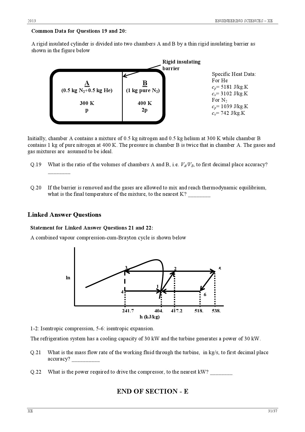 GATE Exam Question Paper 2013 Engineering Sciences 31