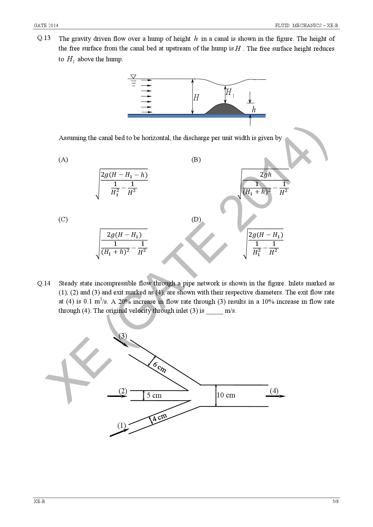 GATE Exam Question Paper 2014 Engineering Sciences 14