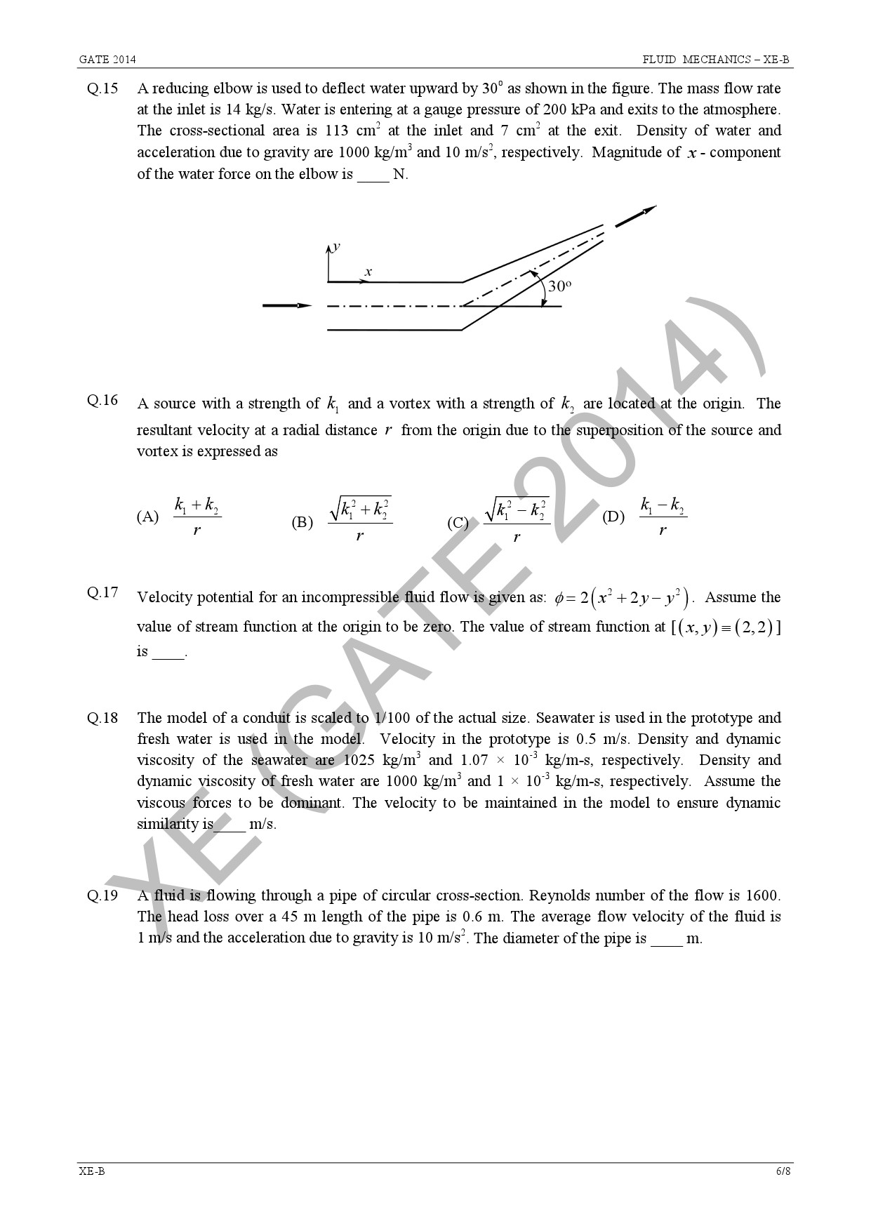 GATE Exam Question Paper 2014 Engineering Sciences 15