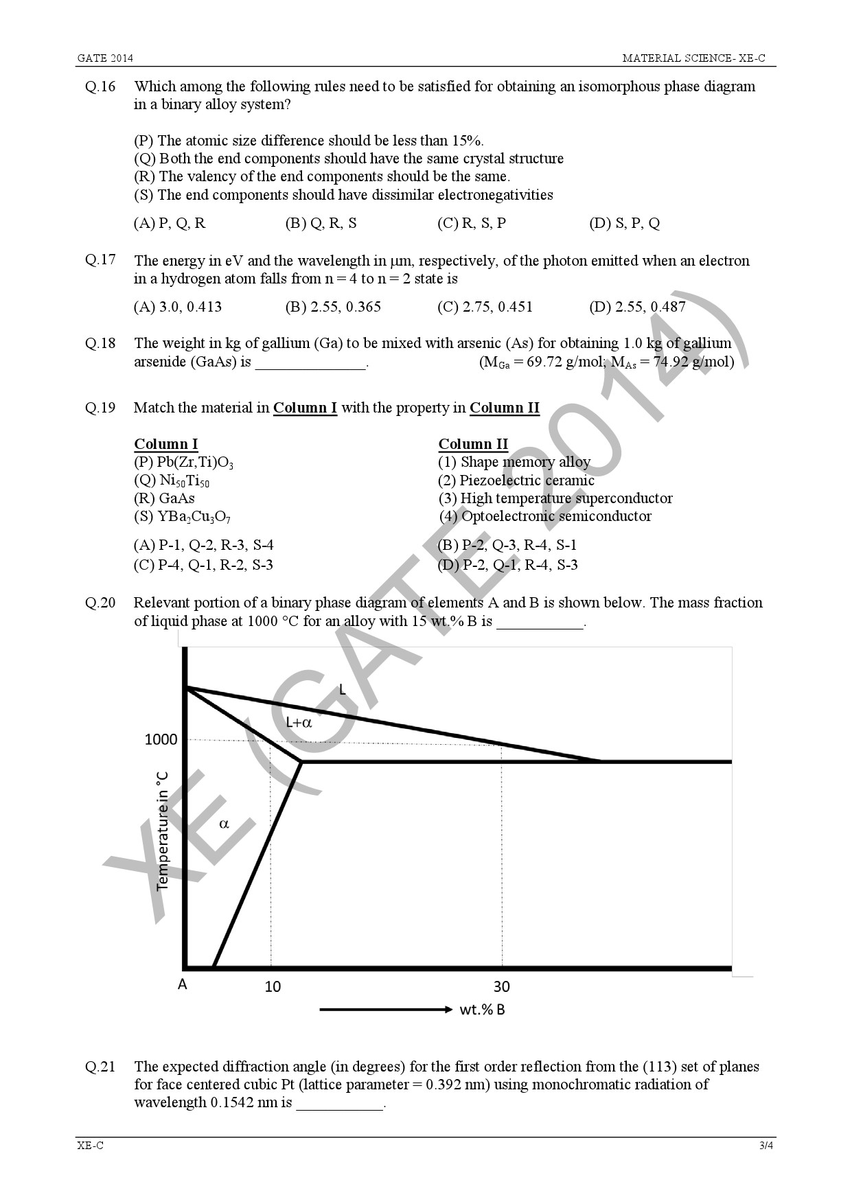 GATE Exam Question Paper 2014 Engineering Sciences 20