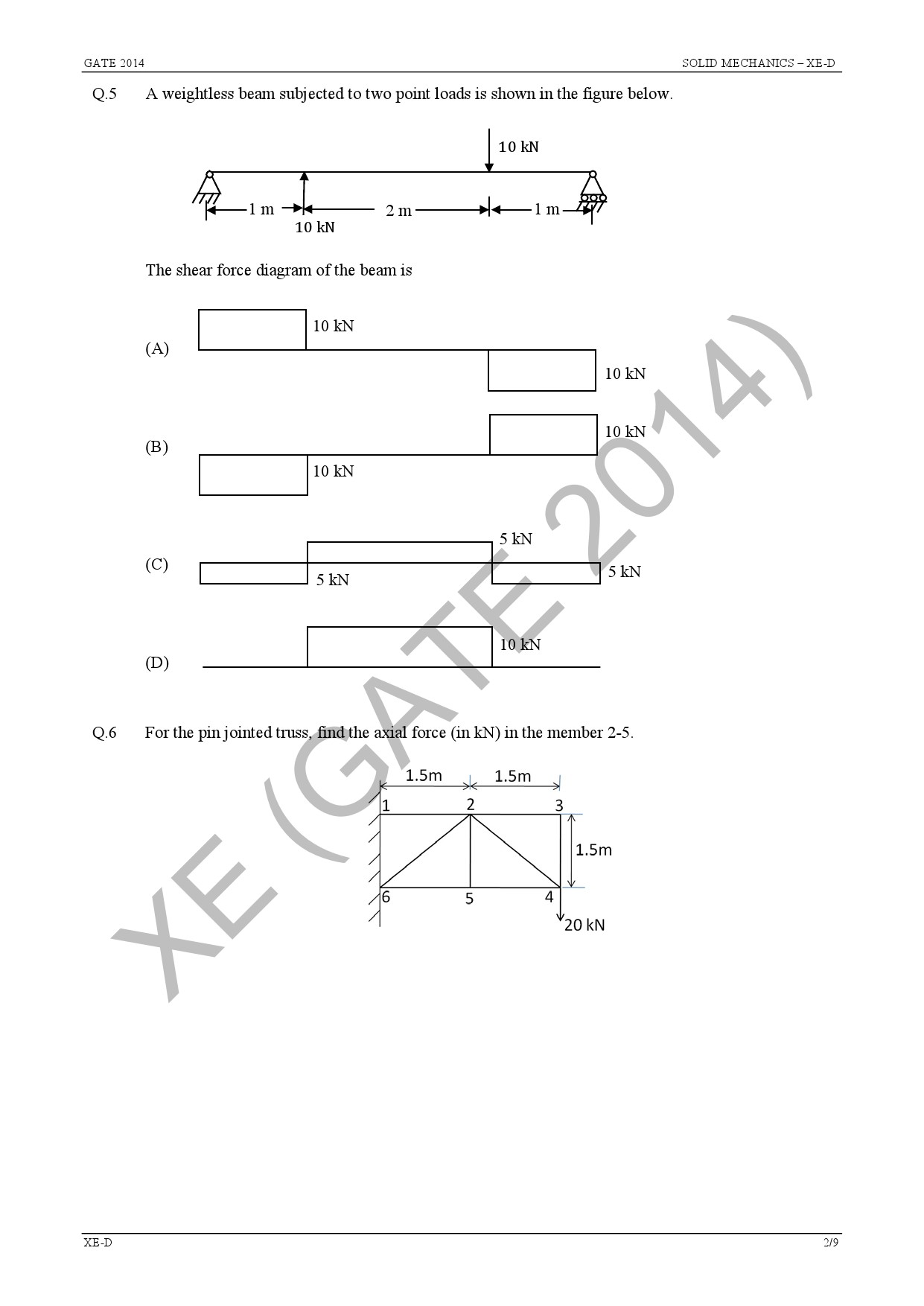 GATE Exam Question Paper 2014 Engineering Sciences 23