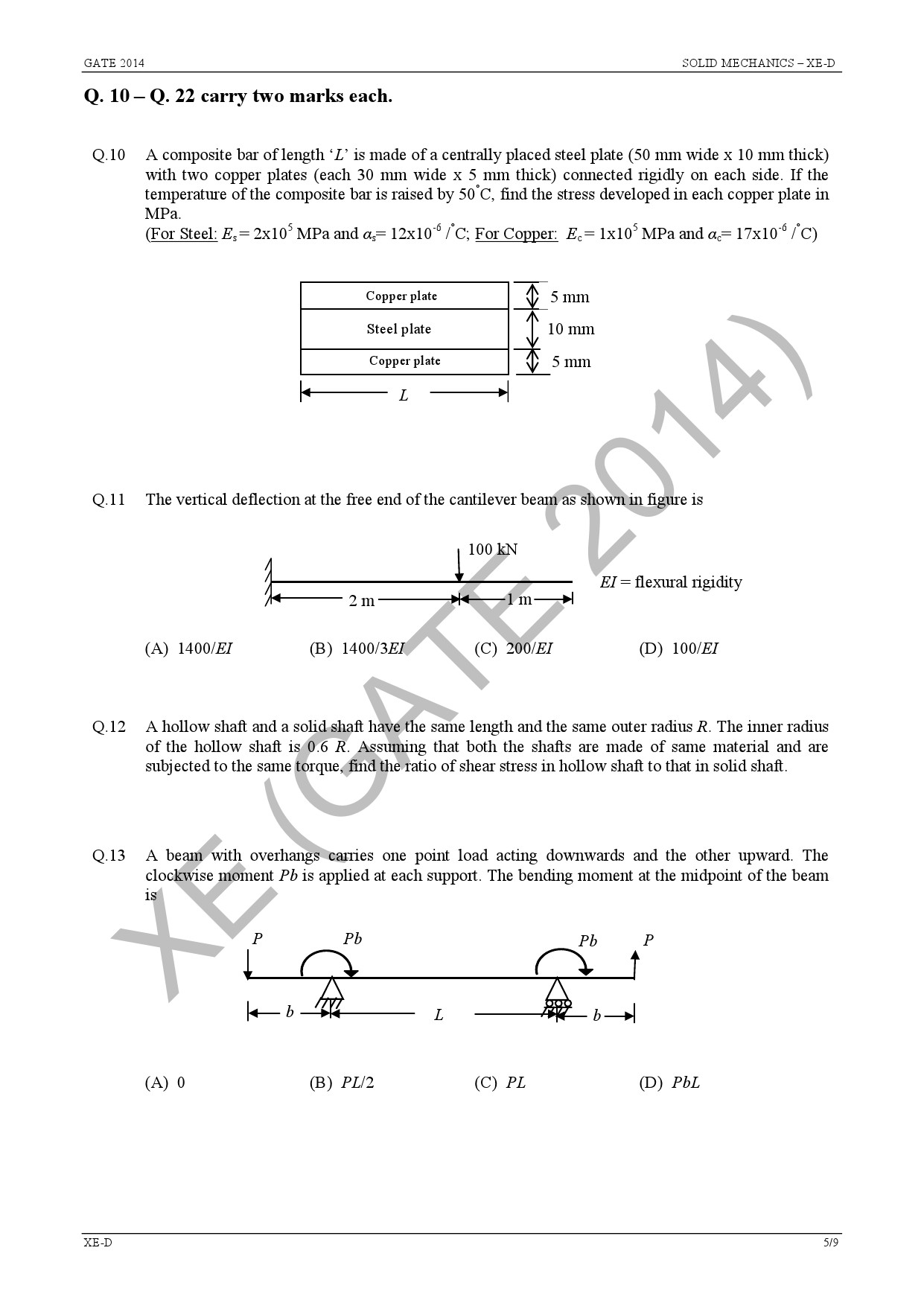 GATE Exam Question Paper 2014 Engineering Sciences 26