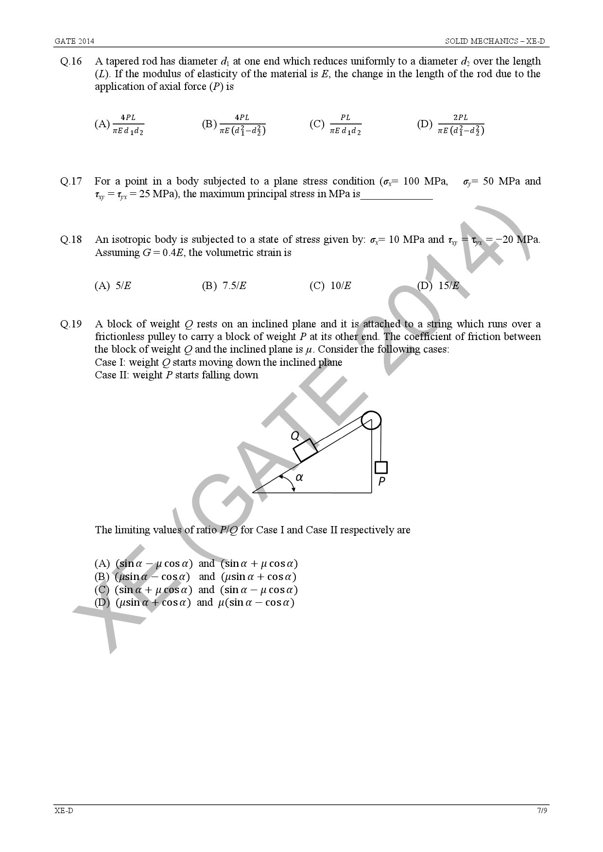 GATE Exam Question Paper 2014 Engineering Sciences 28