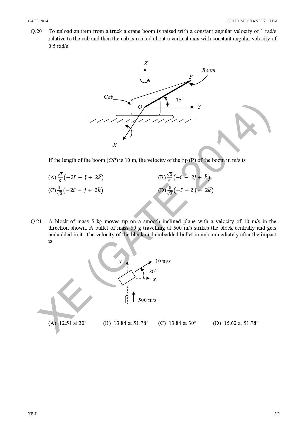 GATE Exam Question Paper 2014 Engineering Sciences 29