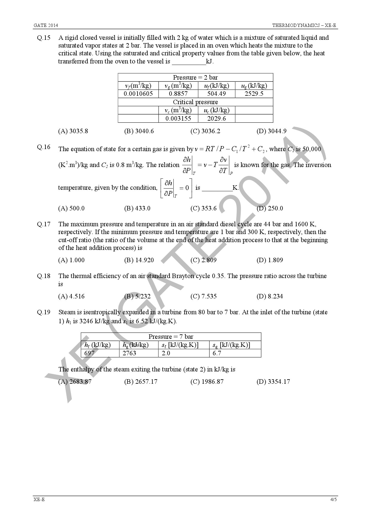 GATE Exam Question Paper 2014 Engineering Sciences 34