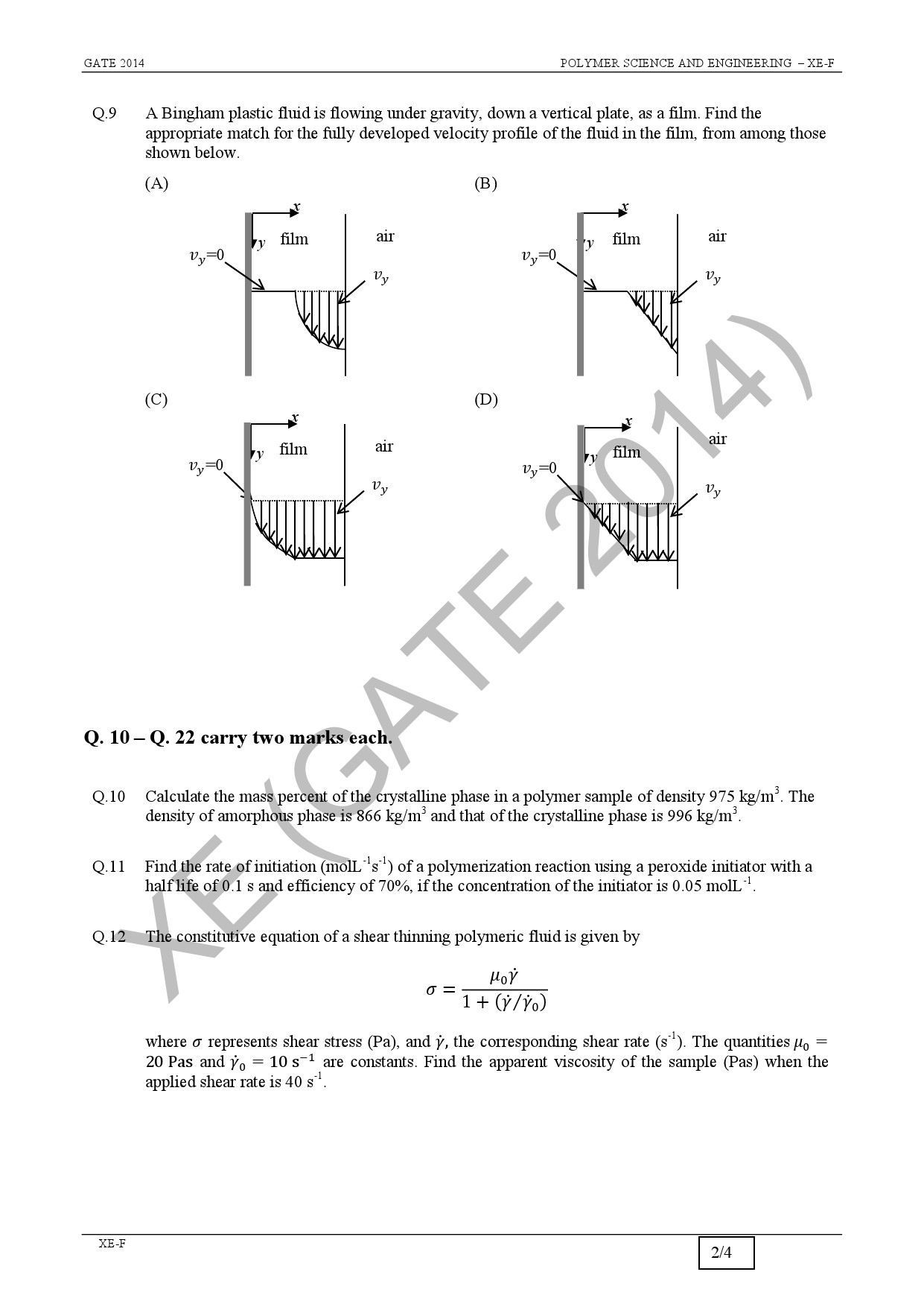 GATE Exam Question Paper 2014 Engineering Sciences 37