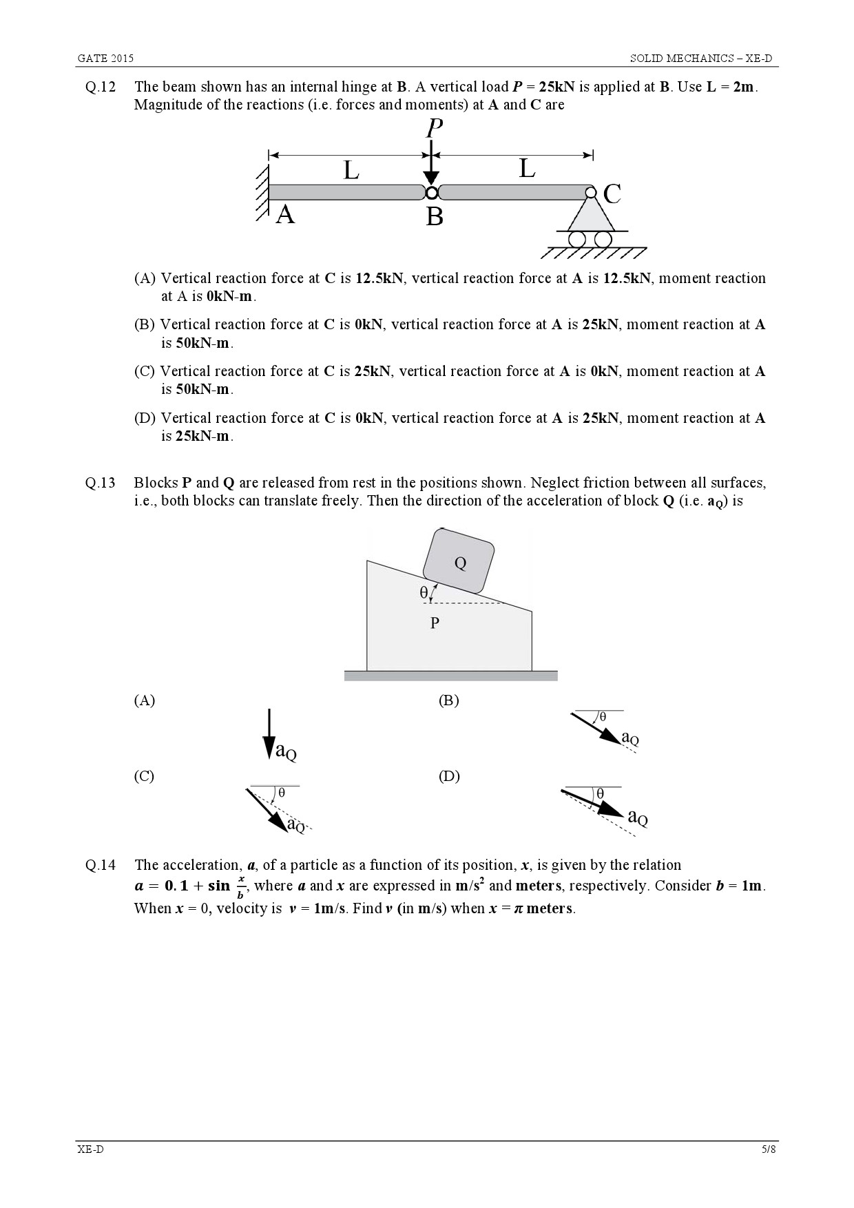 GATE Exam Question Paper 2015 Engineering Sciences 17