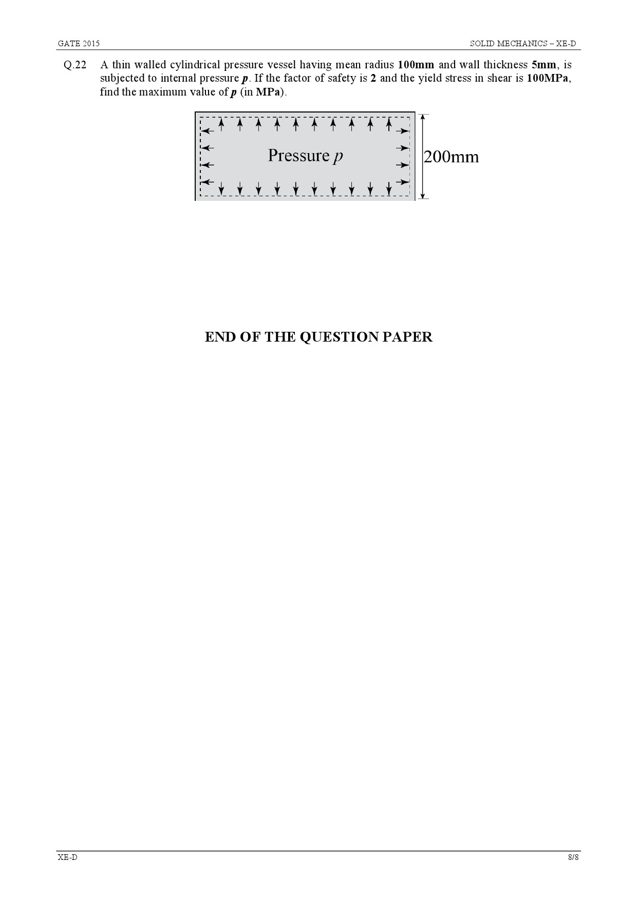 GATE Exam Question Paper 2015 Engineering Sciences 20