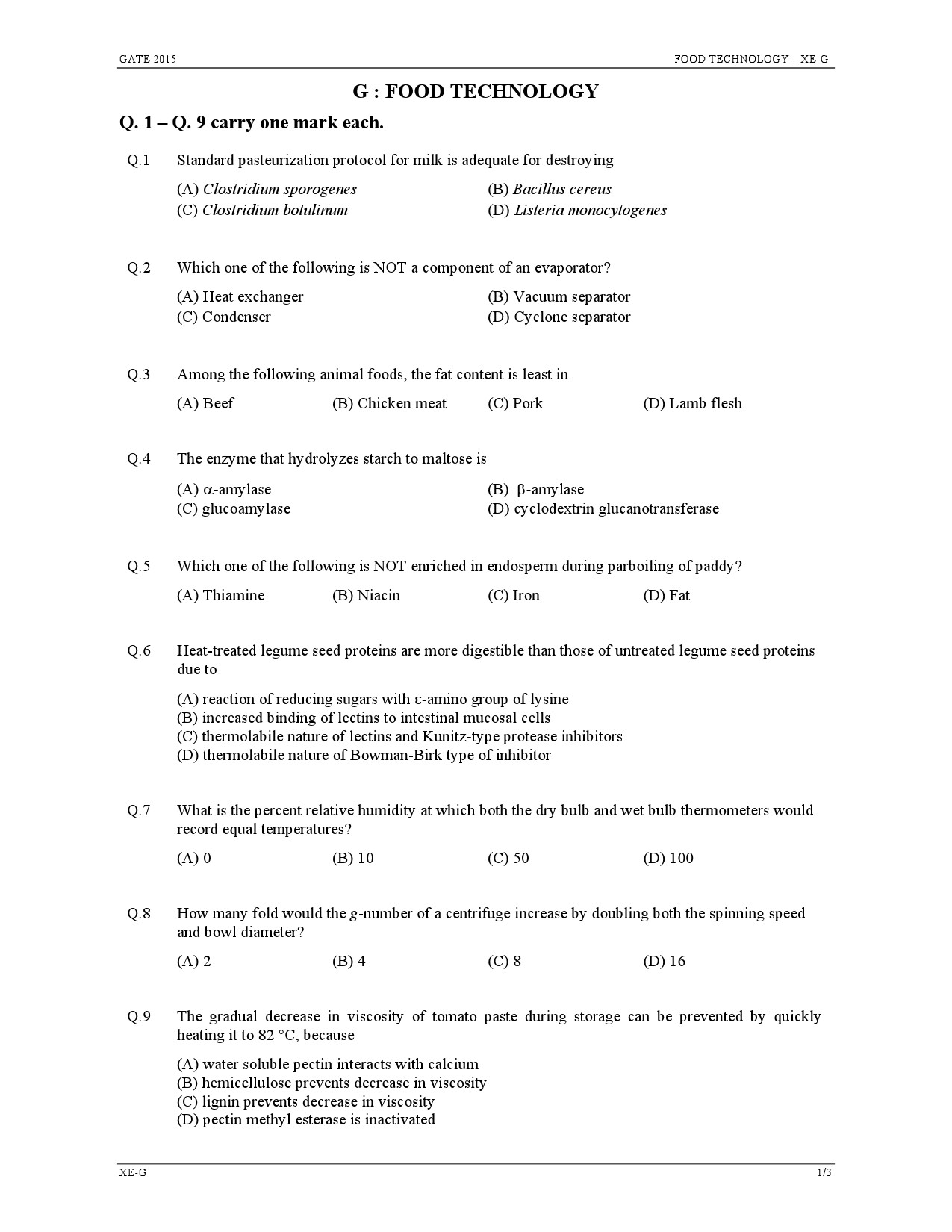 GATE Exam Question Paper 2015 Engineering Sciences 24