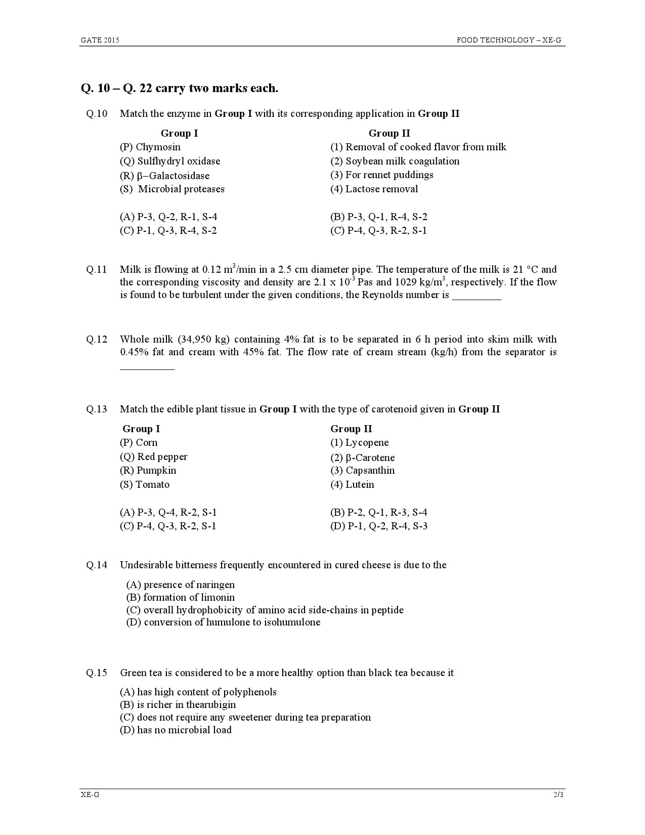GATE Exam Question Paper 2015 Engineering Sciences 25