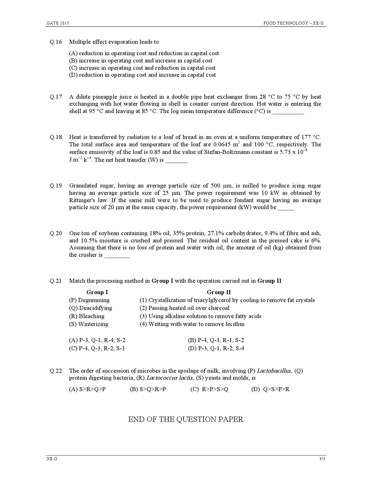 GATE Exam Question Paper 2015 Engineering Sciences 26
