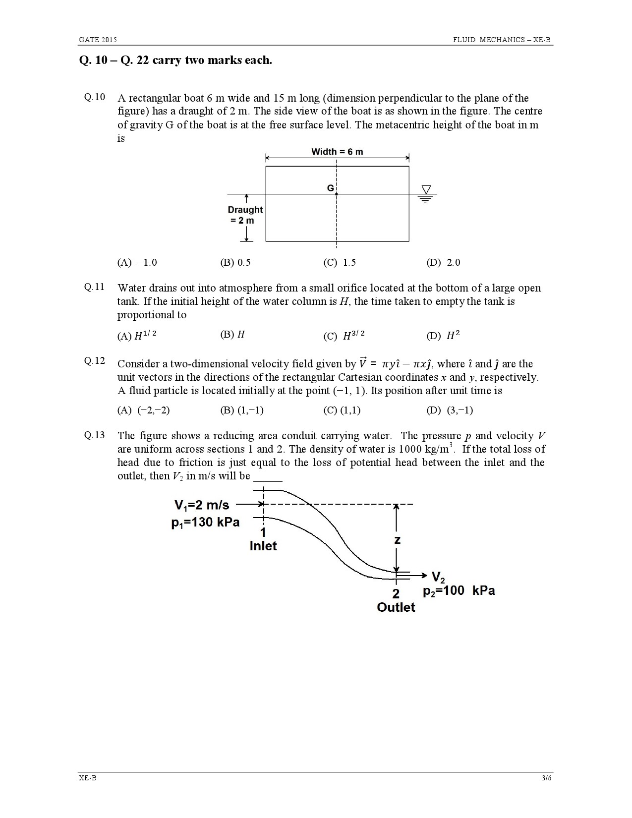 GATE Exam Question Paper 2015 Engineering Sciences 5