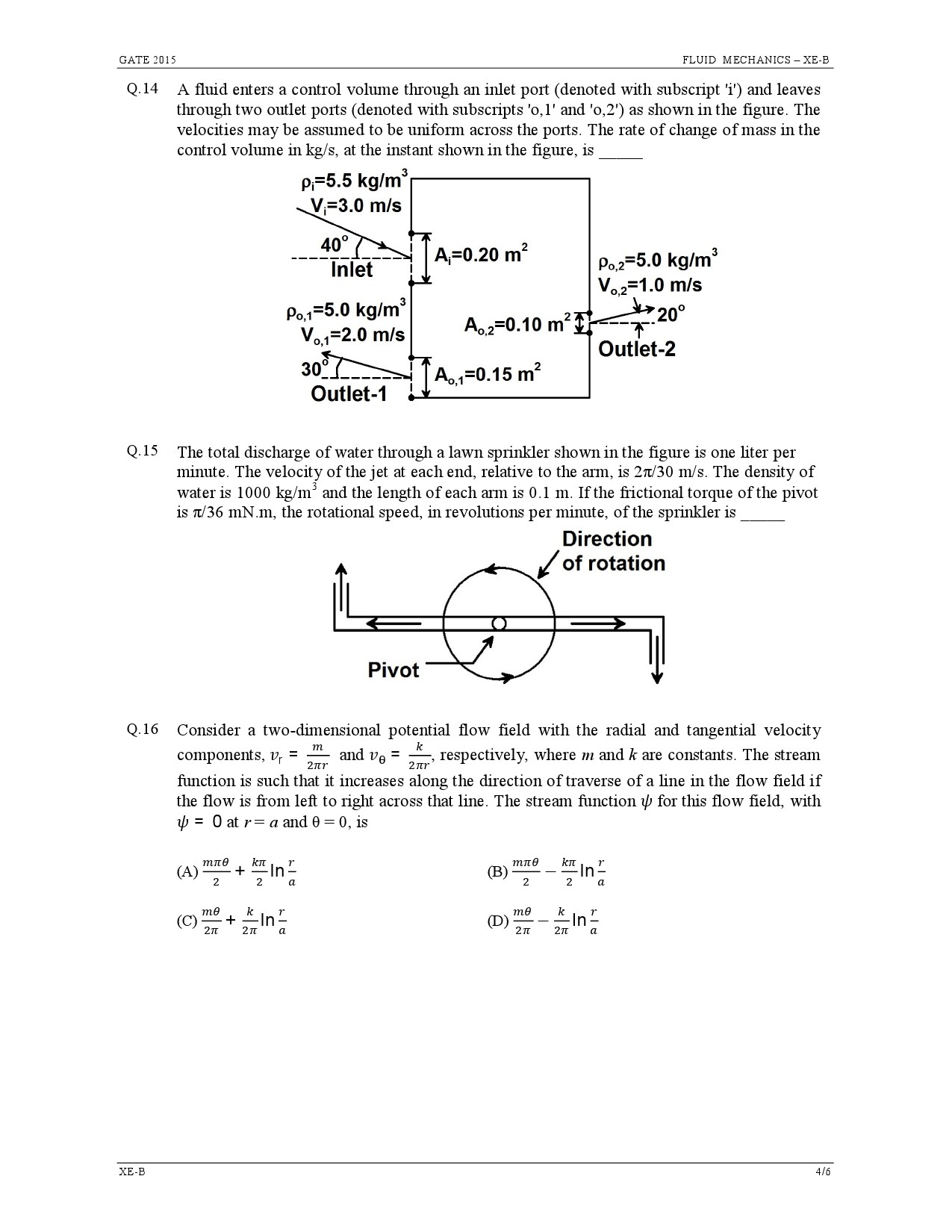 GATE Exam Question Paper 2015 Engineering Sciences 6