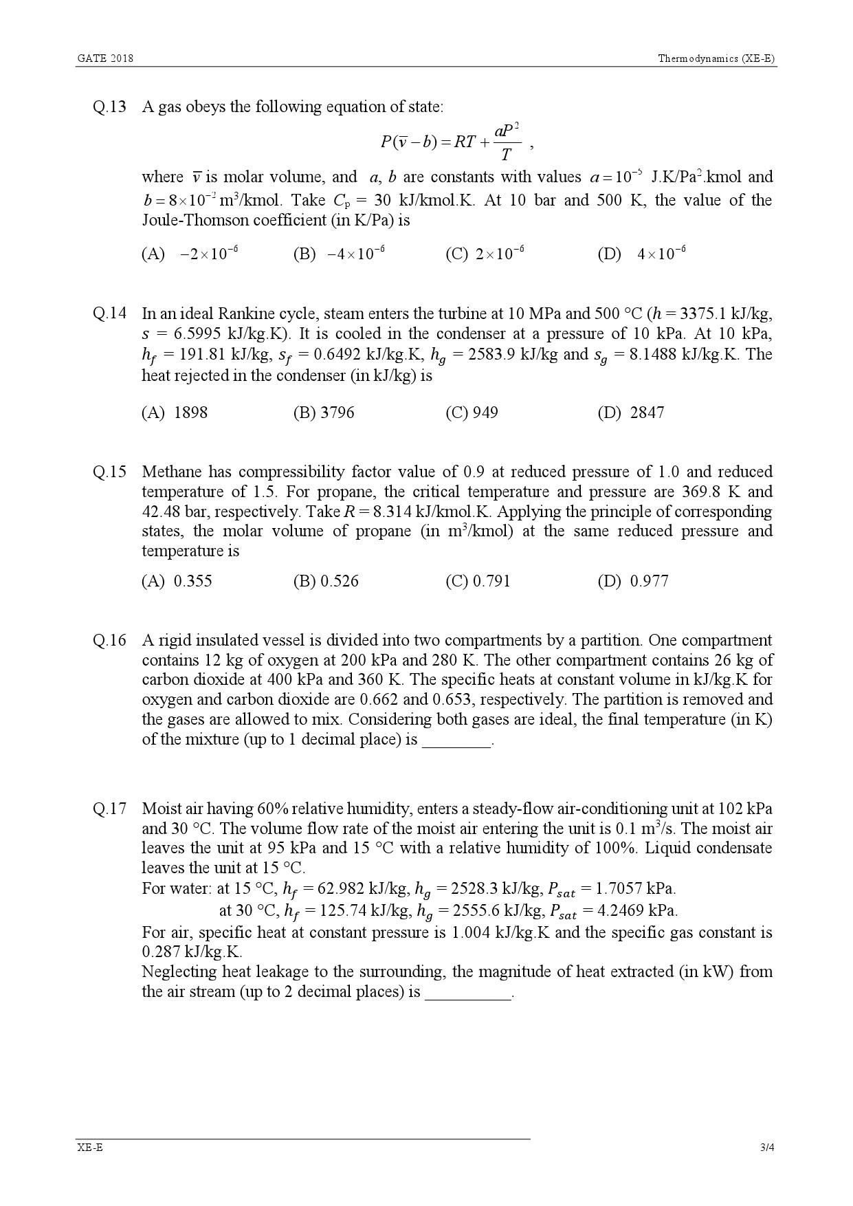 GATE Exam Question Paper 2018 Engineering Sciences 24