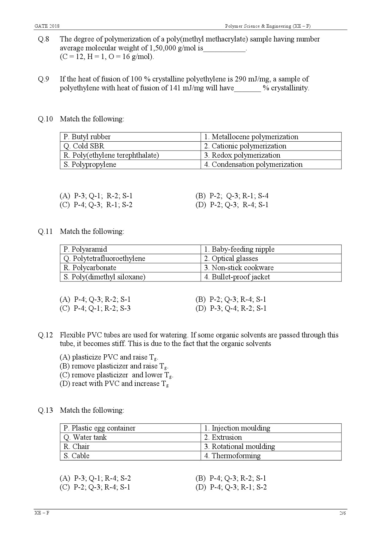 GATE Exam Question Paper 2018 Engineering Sciences 27