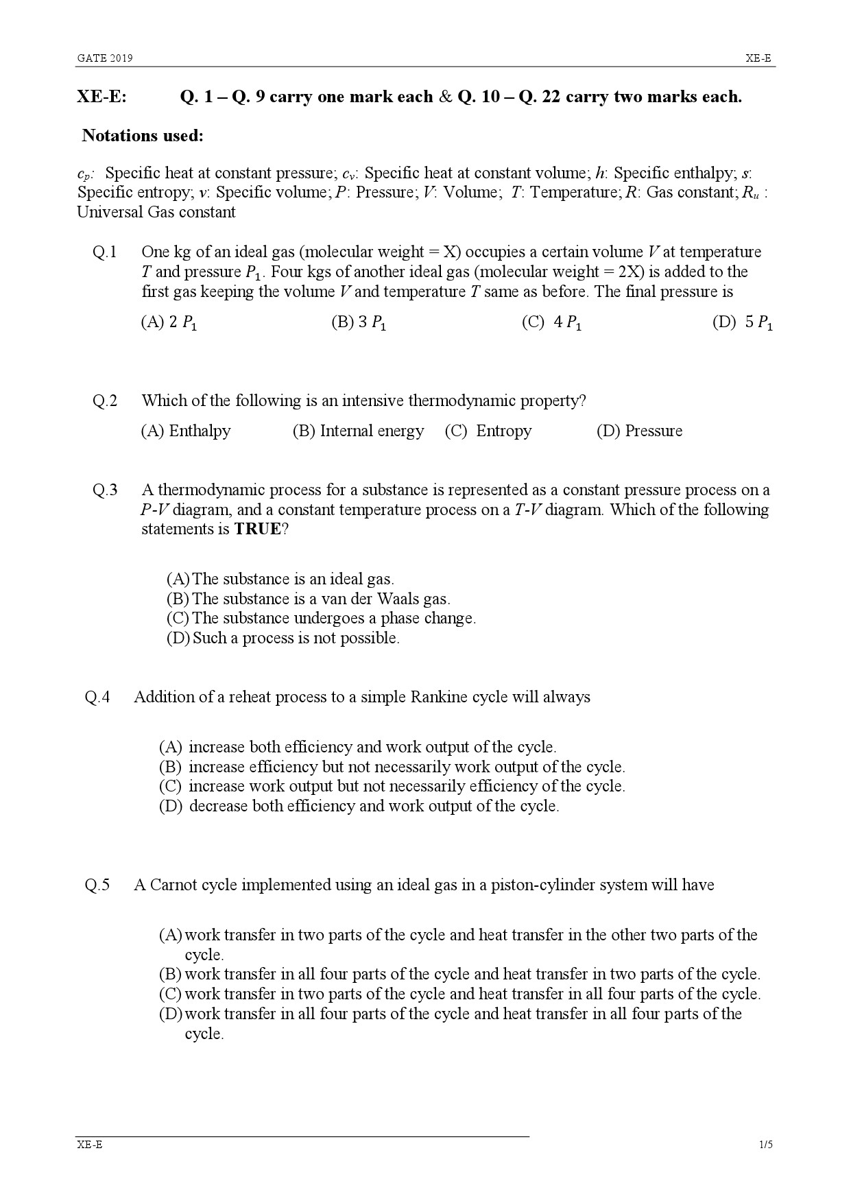 GATE Exam Question Paper 2019 Engineering Sciences 23