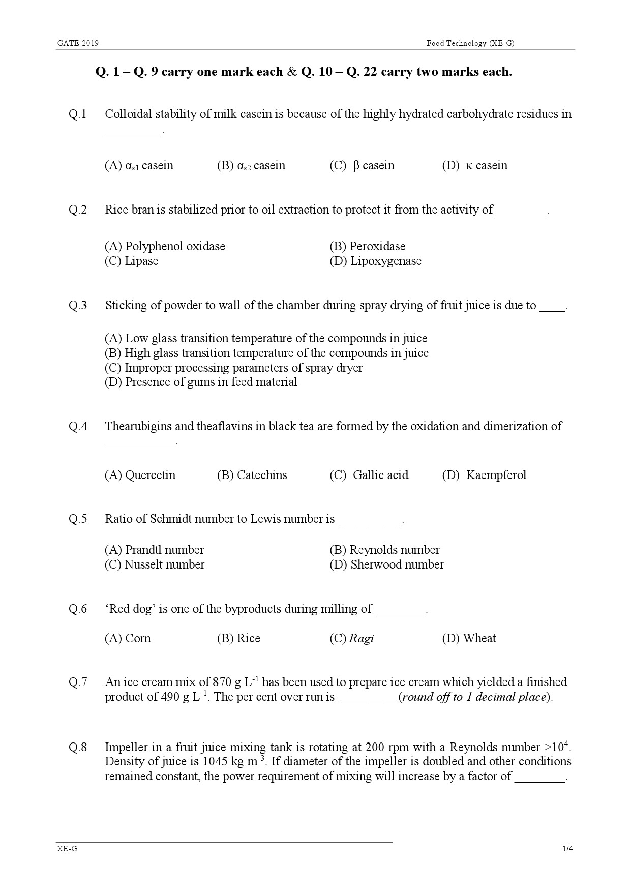 GATE Exam Question Paper 2019 Engineering Sciences 32