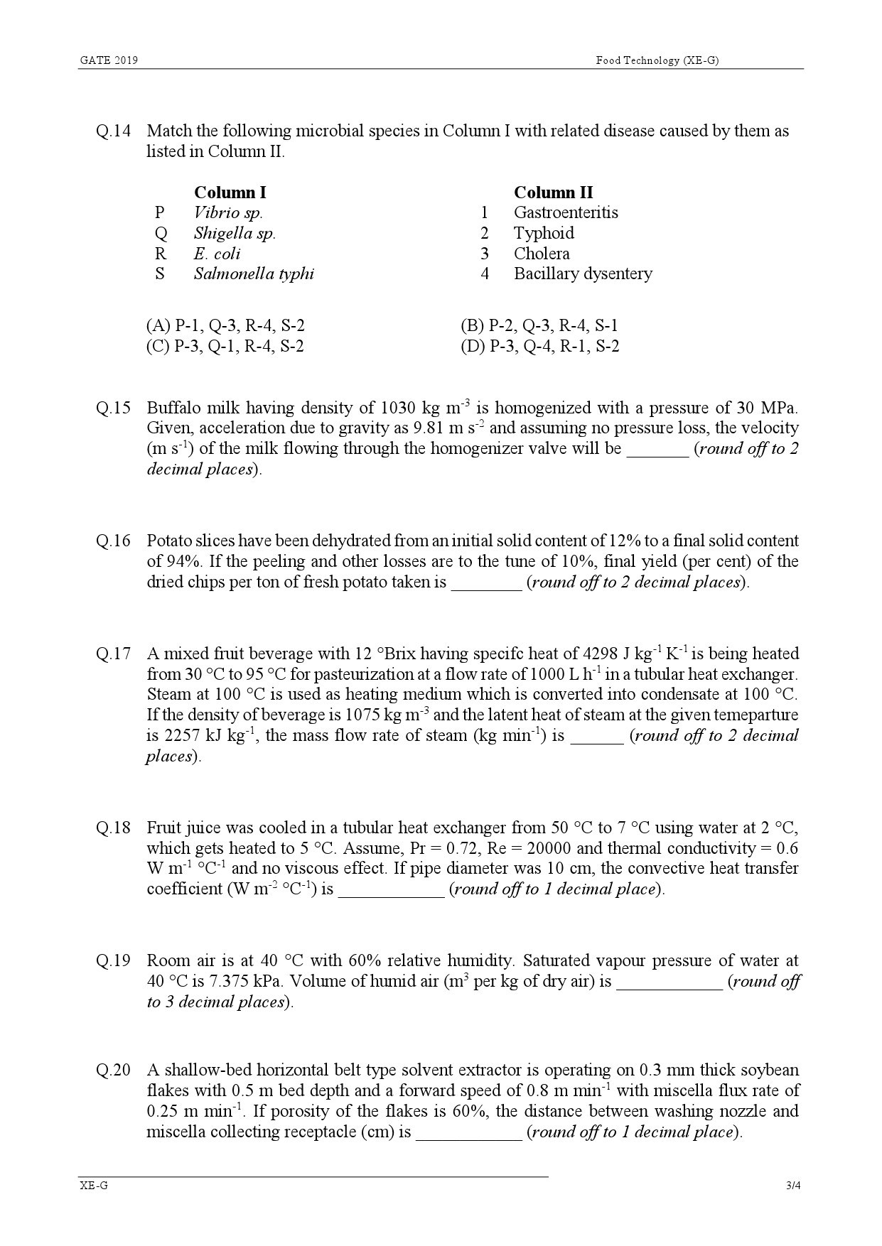 GATE Exam Question Paper 2019 Engineering Sciences 34