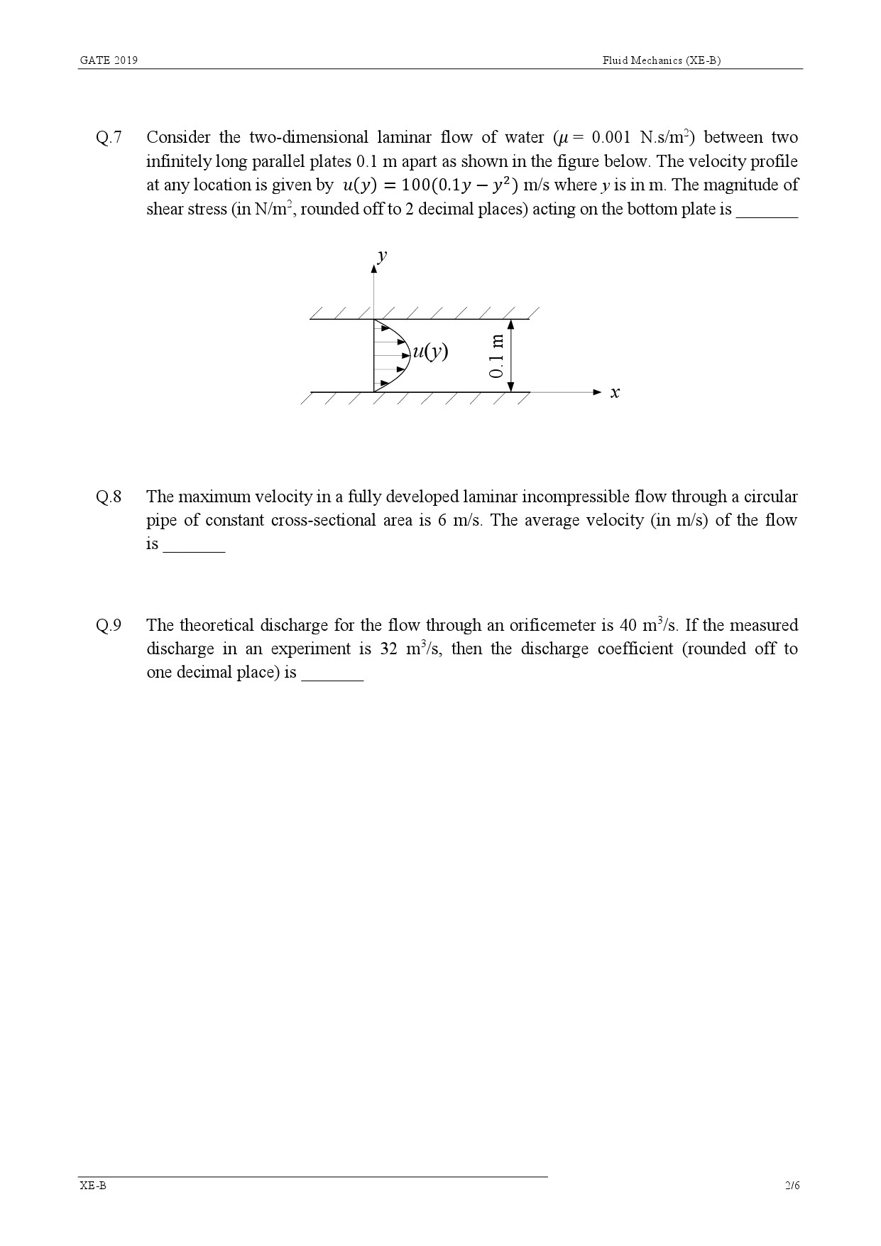 GATE Exam Question Paper 2019 Engineering Sciences 7