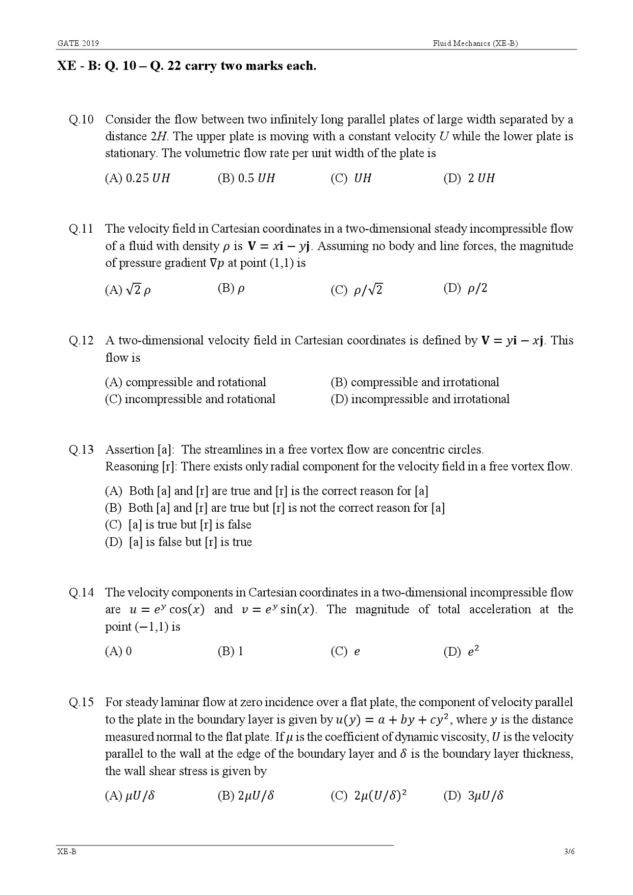 GATE Exam Question Paper 2019 Engineering Sciences 8