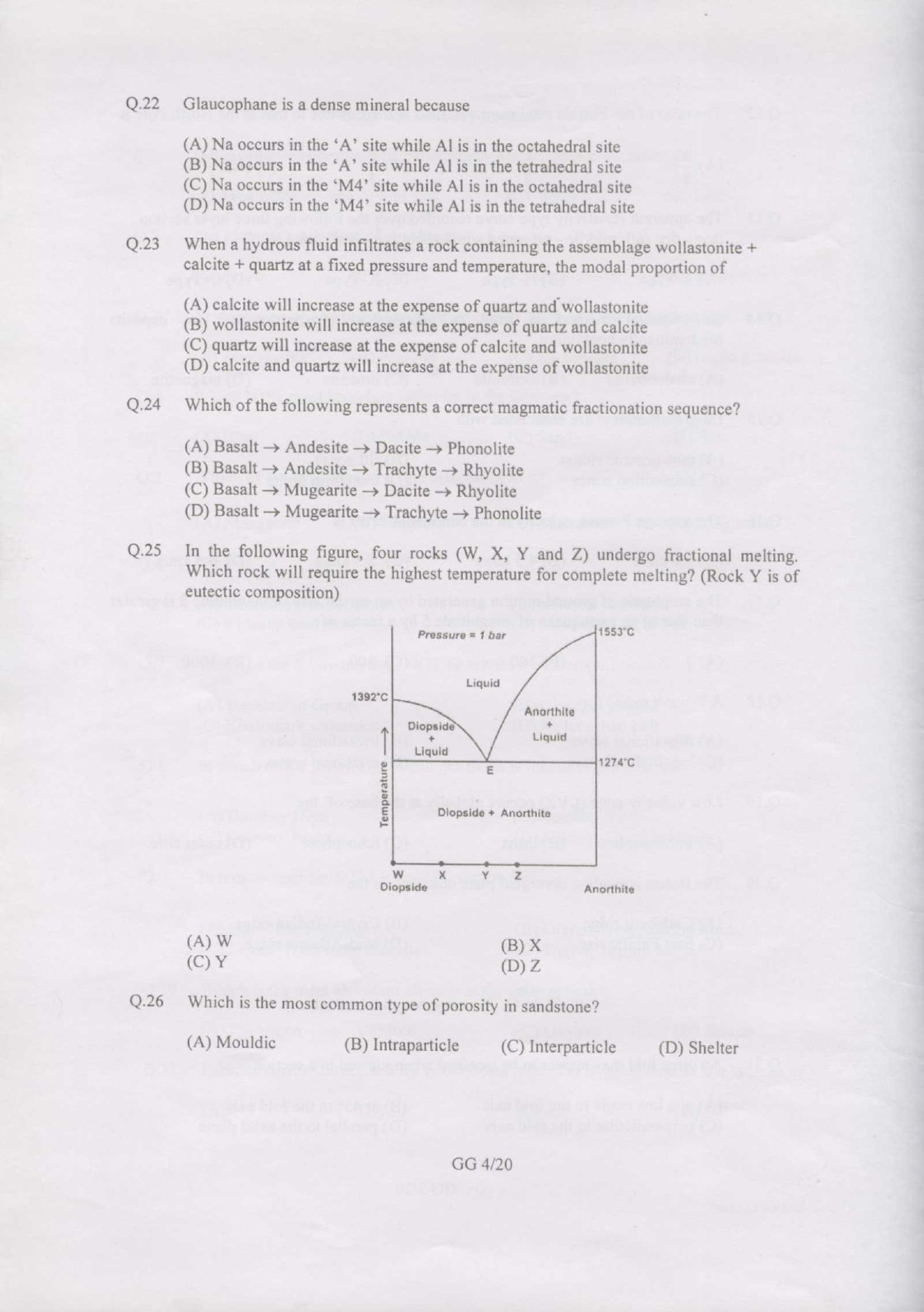 GATE Exam Question Paper 2007 Geology and Geophysics 4