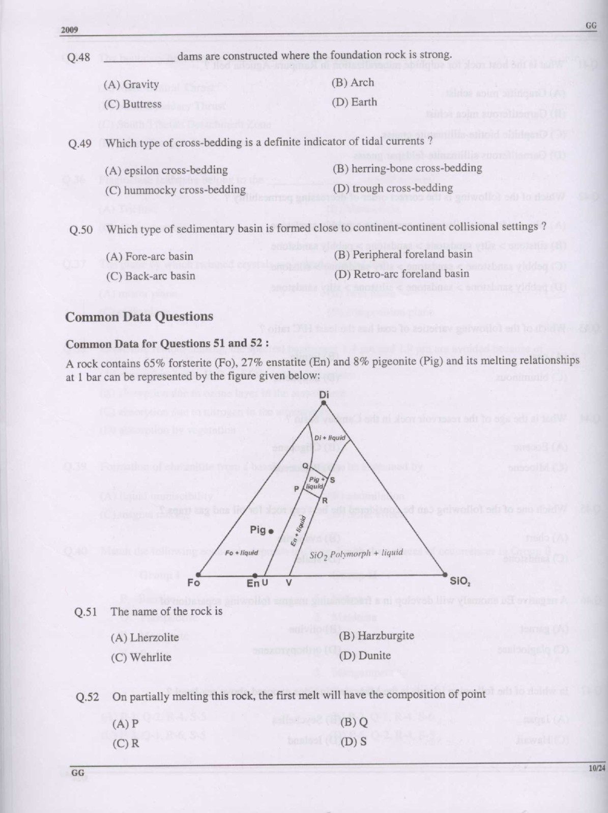GATE Exam Question Paper 2009 Geology and Geophysics 10