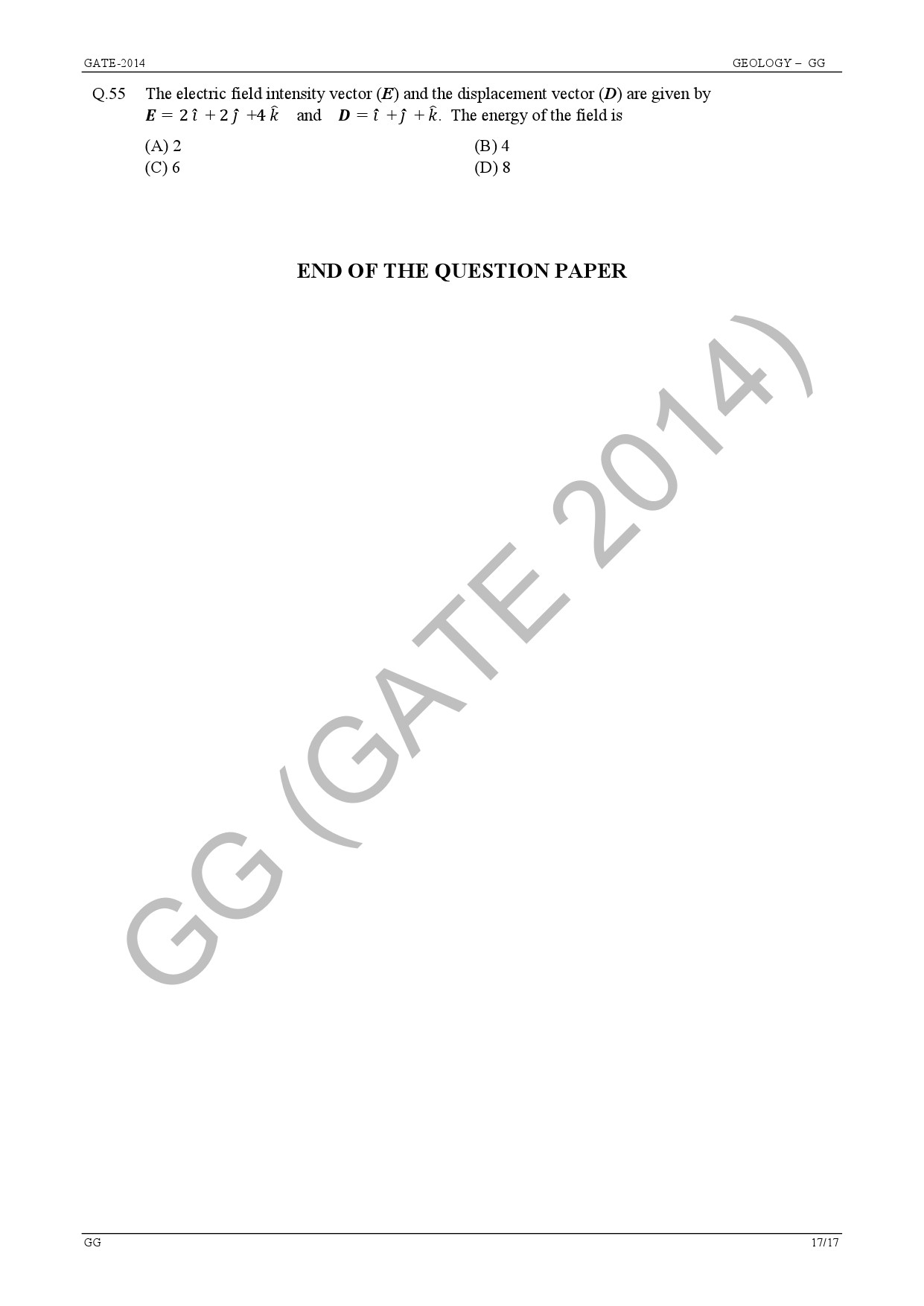 GATE Exam Question Paper 2014 Geology and Geophysics 23