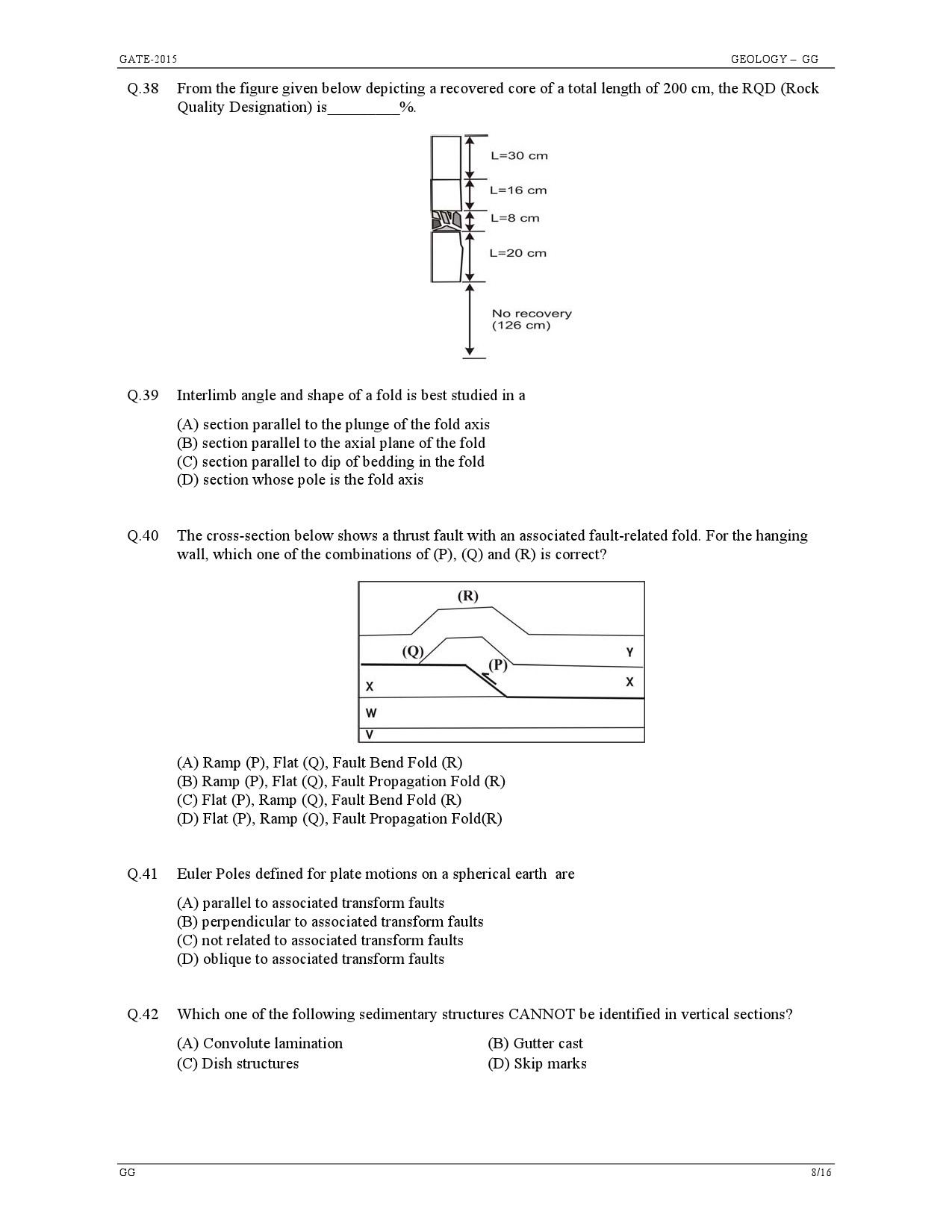 GATE Exam Question Paper 2015 Geology and Geophysics 8
