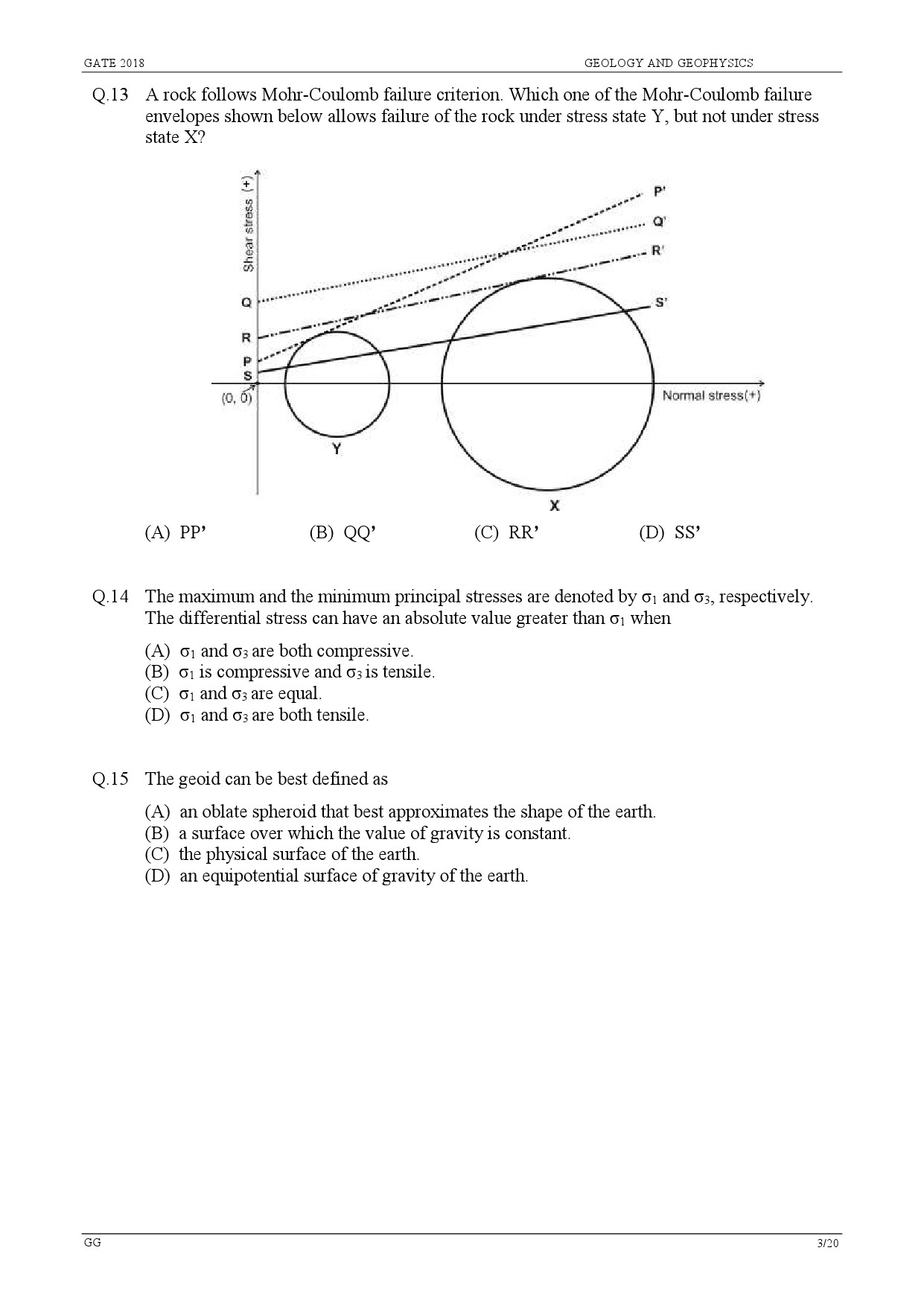 GATE Exam Question Paper 2018 Geology and Geophysics 5