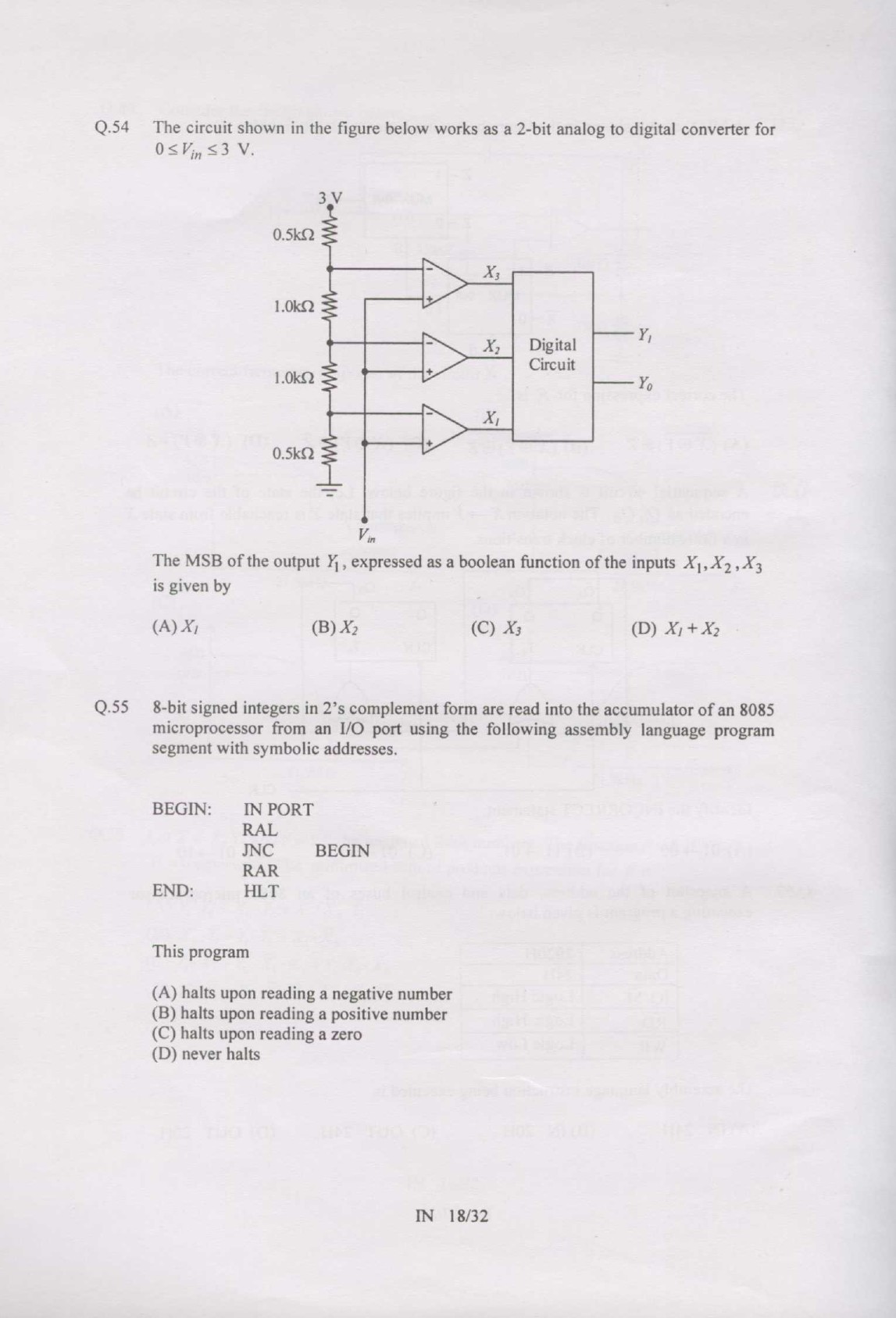 GATE Exam Question Paper 2007 Instrumentation Engineering 18
