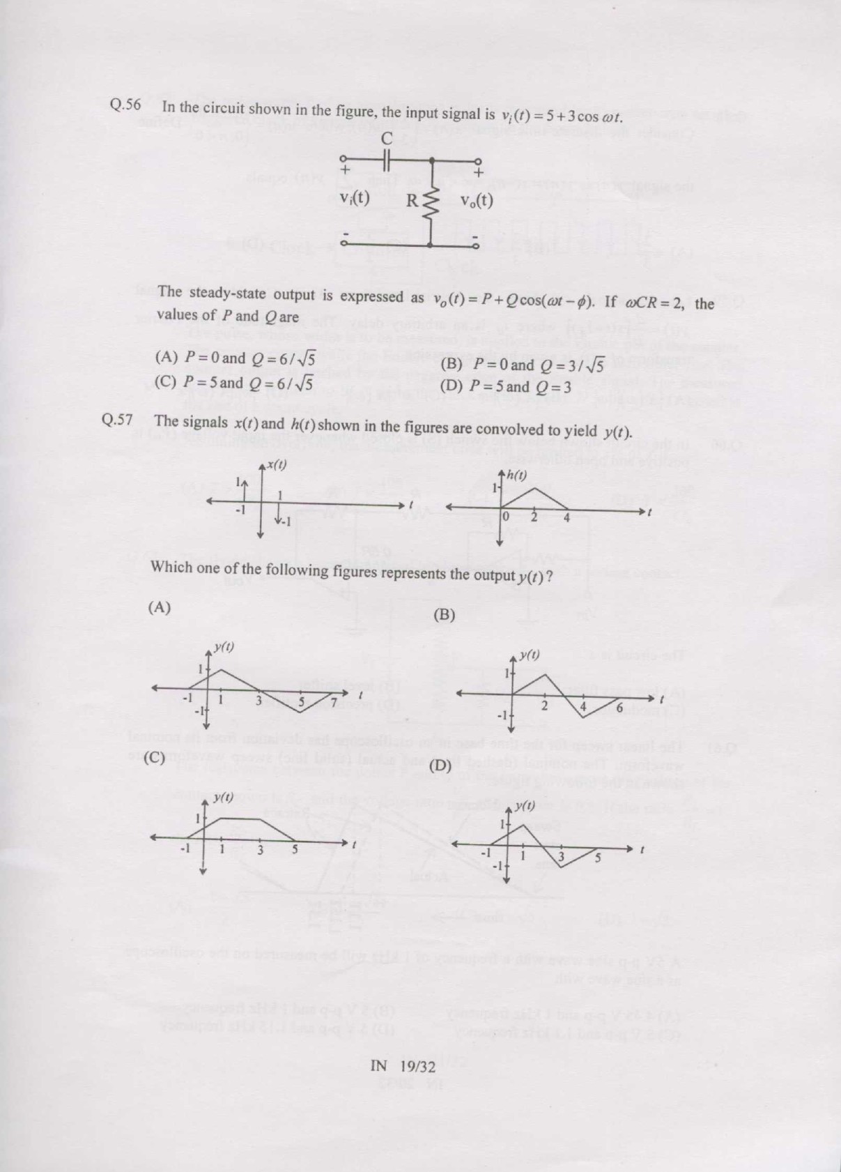 GATE Exam Question Paper 2007 Instrumentation Engineering 19