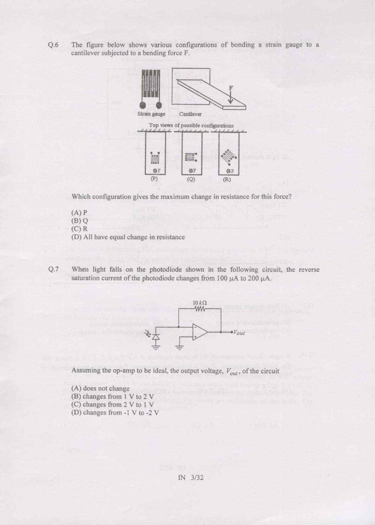 GATE Exam Question Paper 2007 Instrumentation Engineering 3