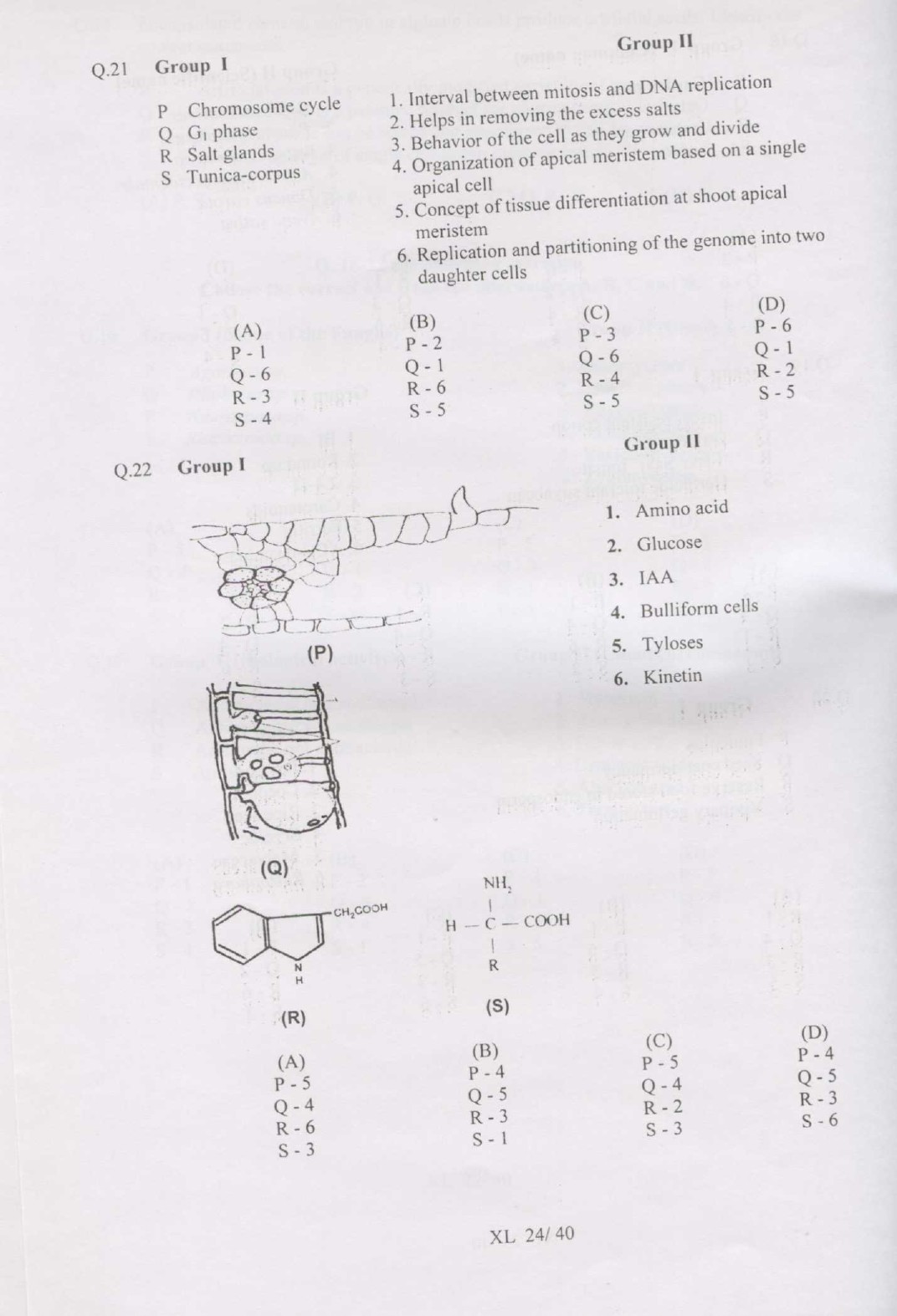 GATE Exam Question Paper 2007 Life Sciences 24