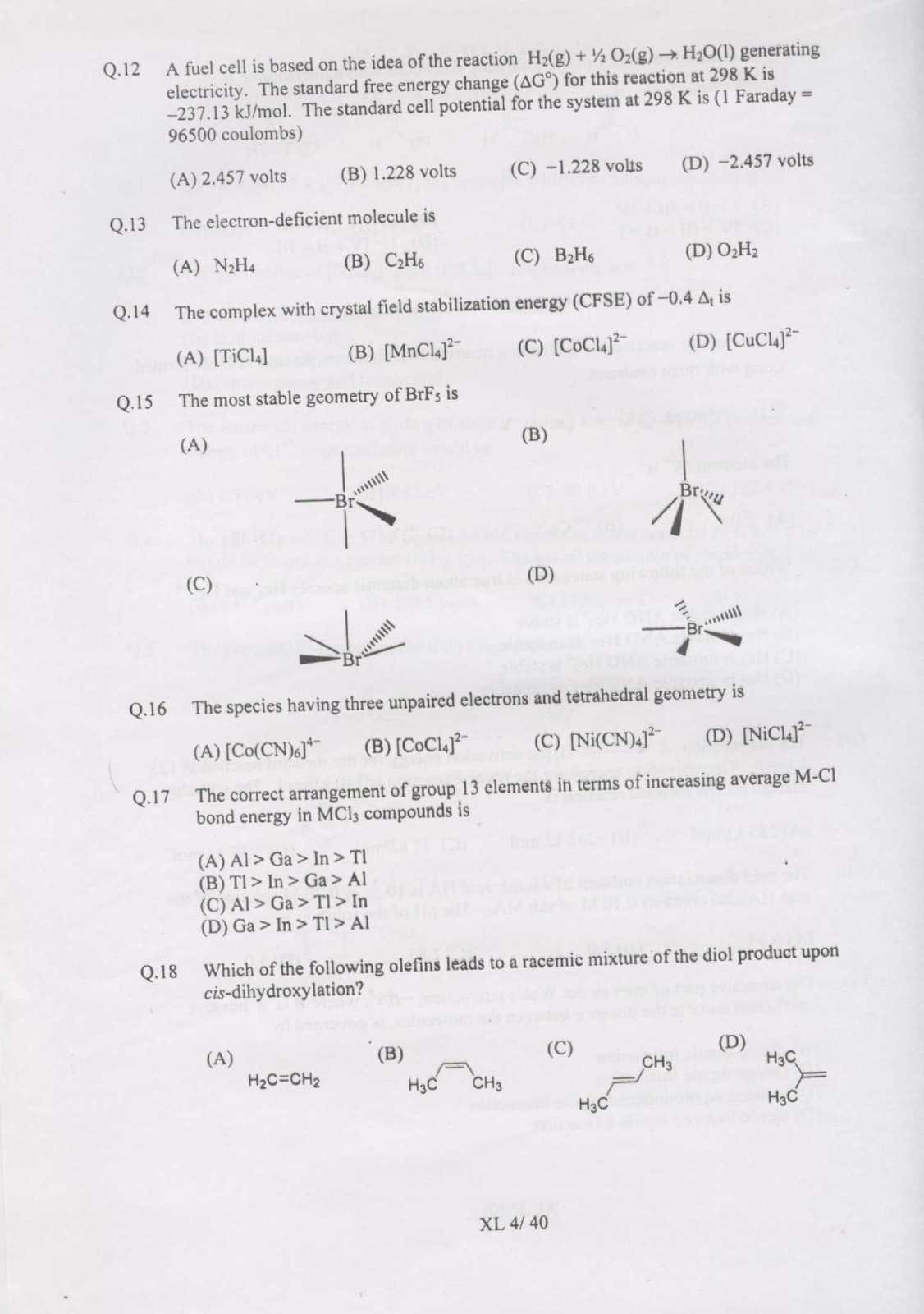 GATE Exam Question Paper 2007 Life Sciences 4