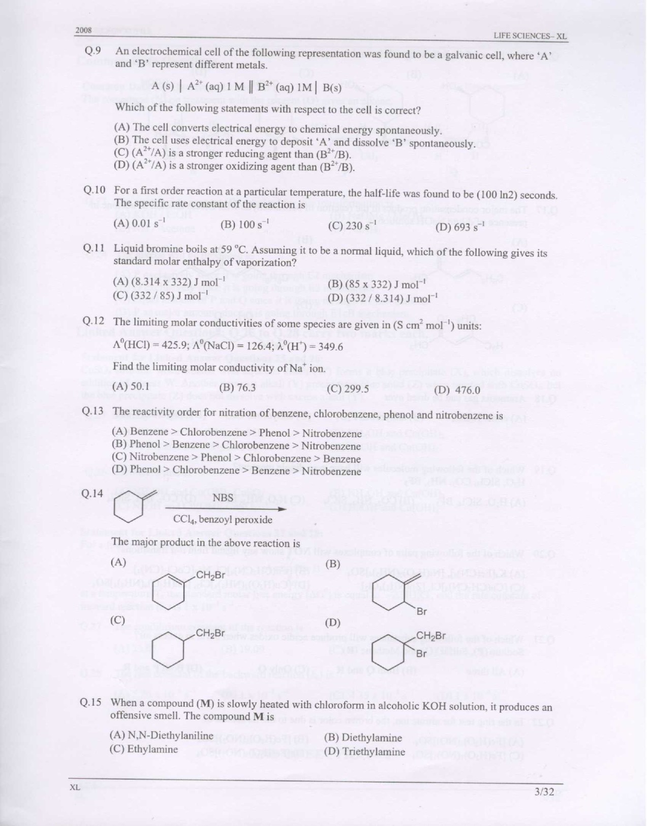 GATE Exam Question Paper 2008 Life Sciences 3