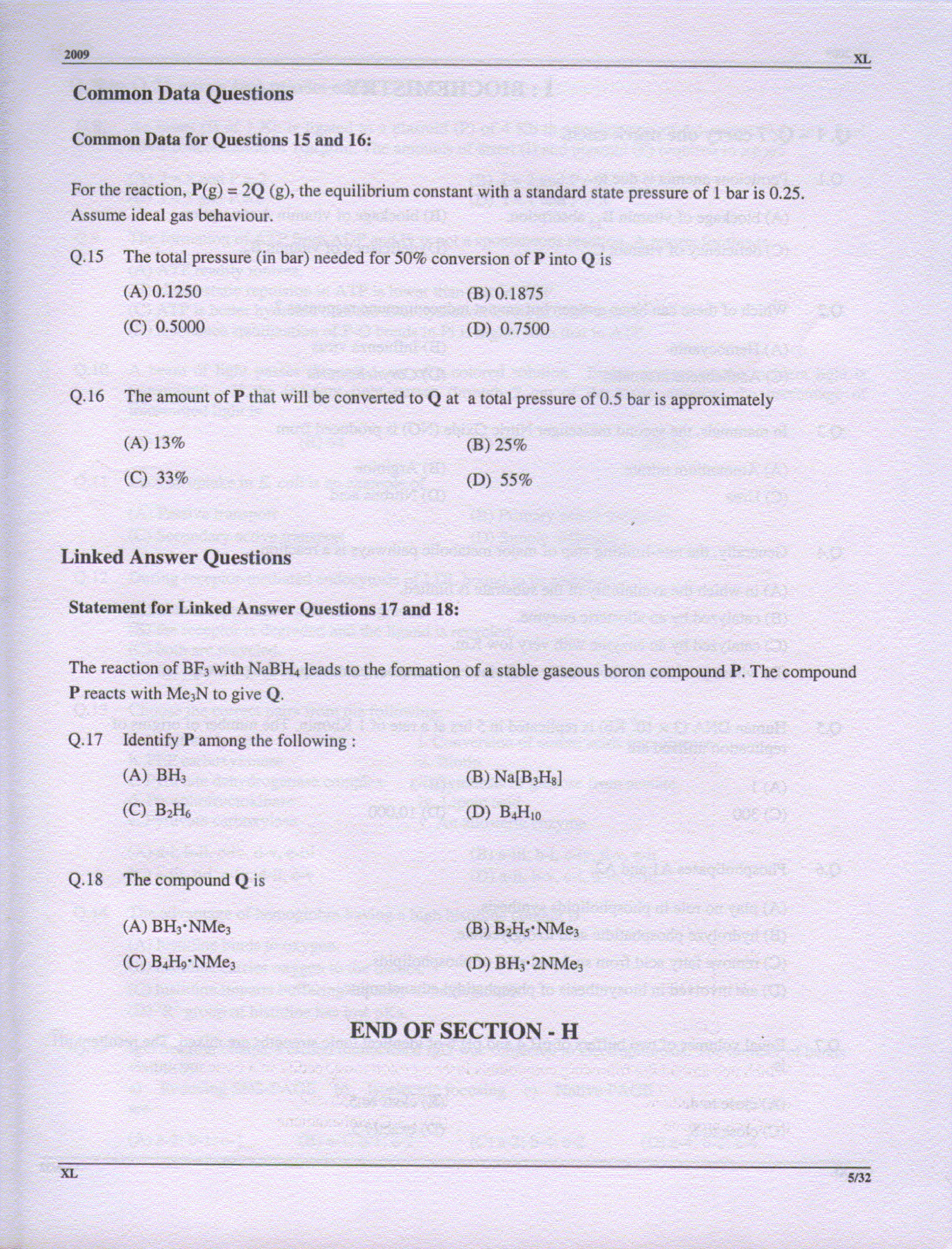 GATE Exam Question Paper 2009 Life Sciences 5