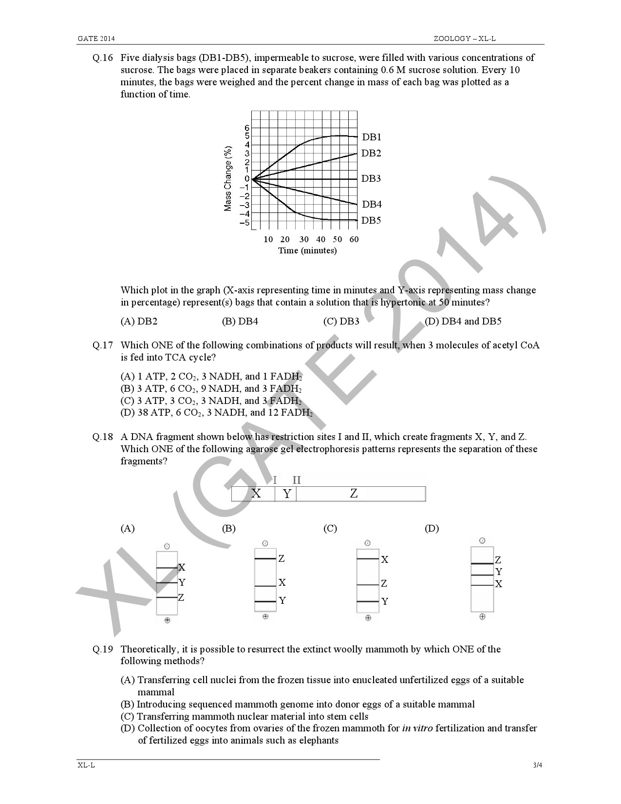 GATE Exam Question Paper 2014 Life Sciences 27