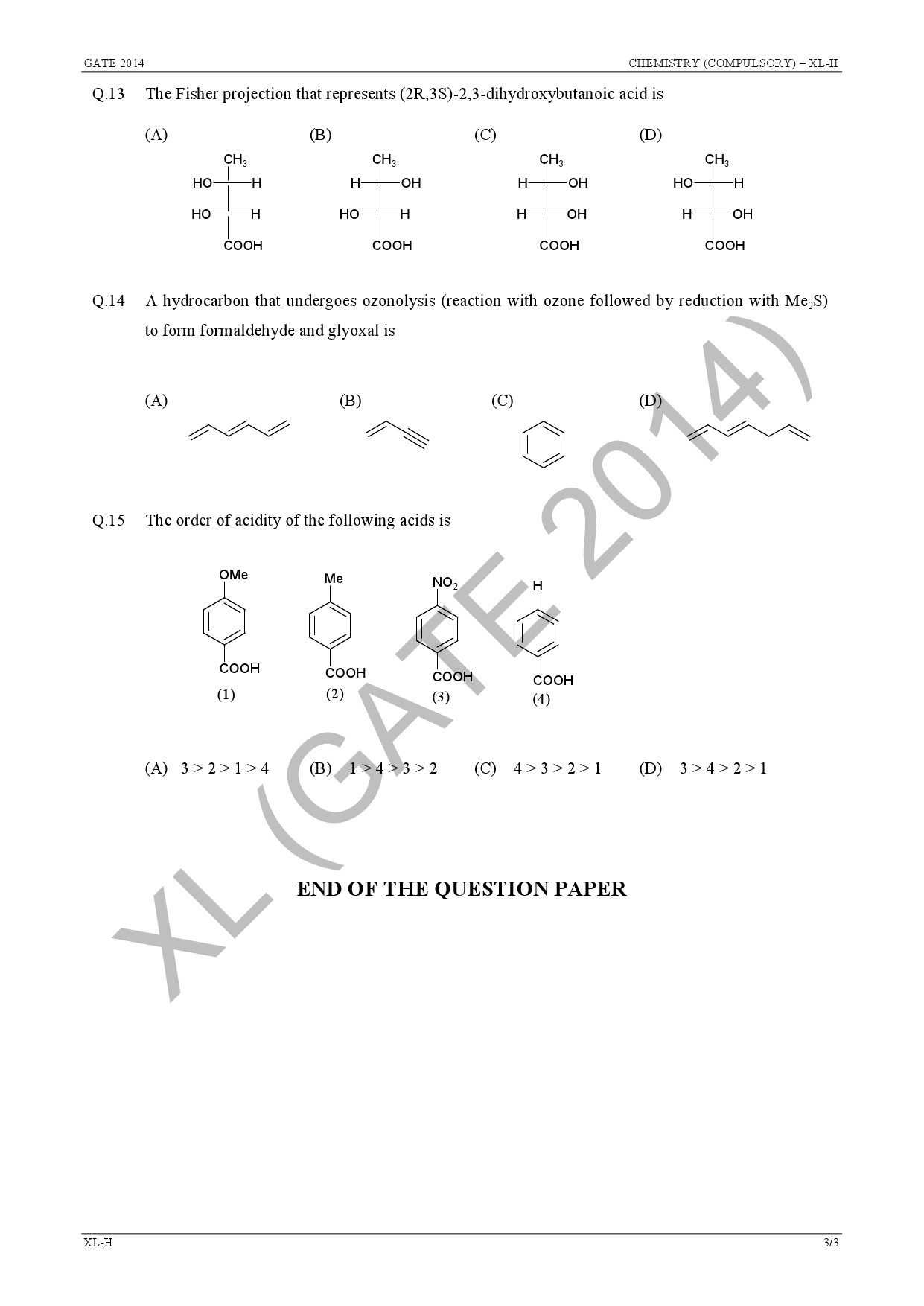 GATE Exam Question Paper 2014 Life Sciences 9