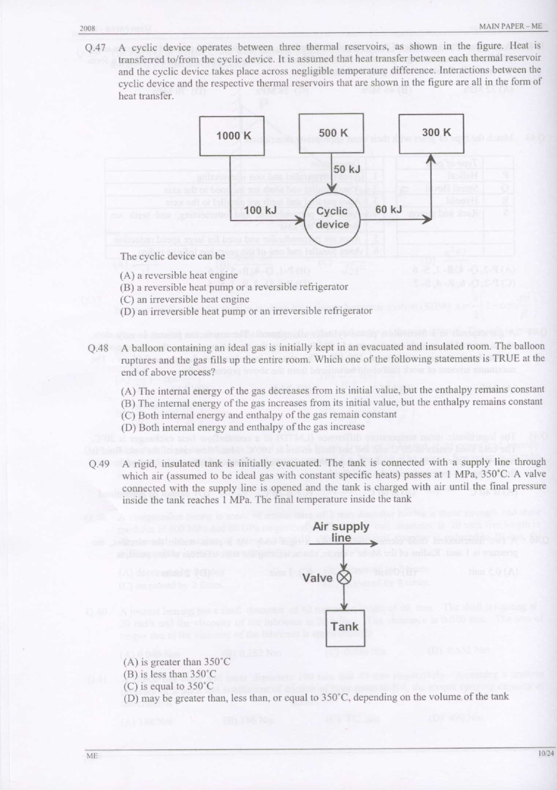 GATE Exam Question Paper 2008 Mechanical Engineering 10
