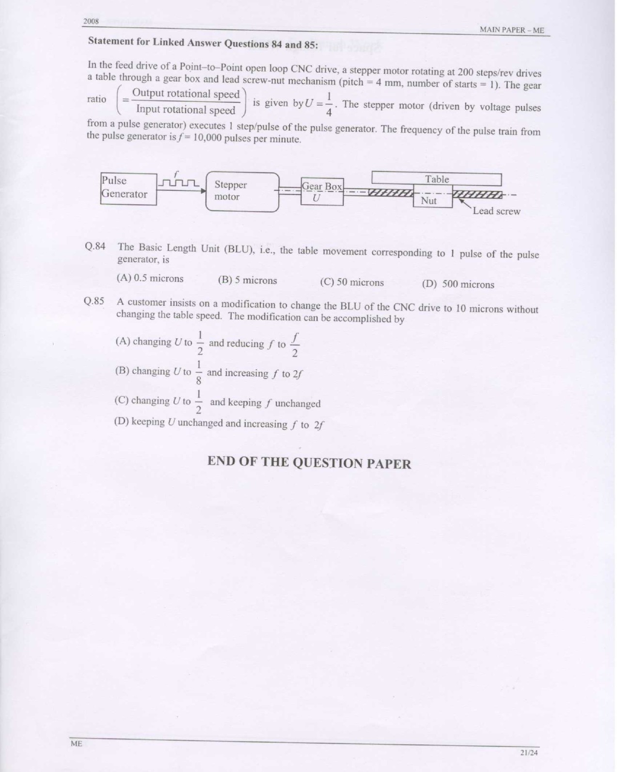 GATE Exam Question Paper 2008 Mechanical Engineering 21