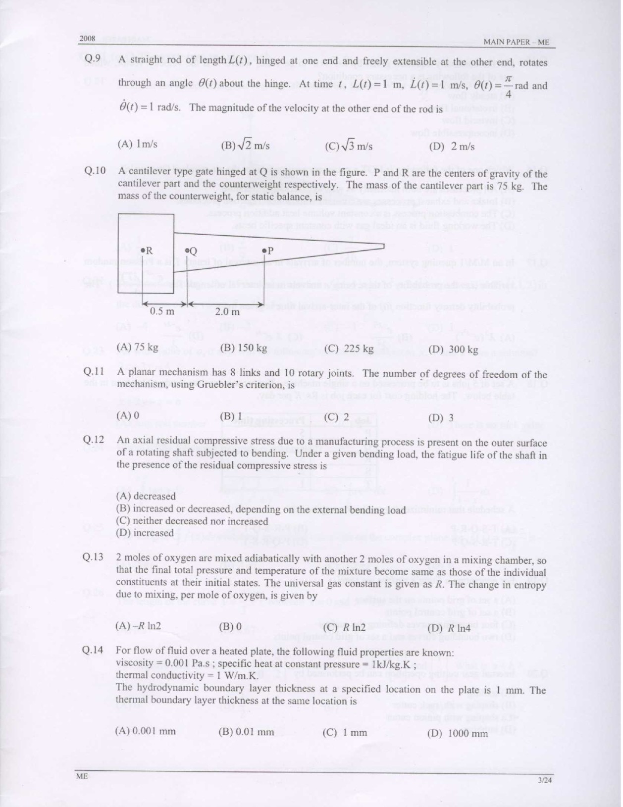 GATE Exam Question Paper 2008 Mechanical Engineering 3