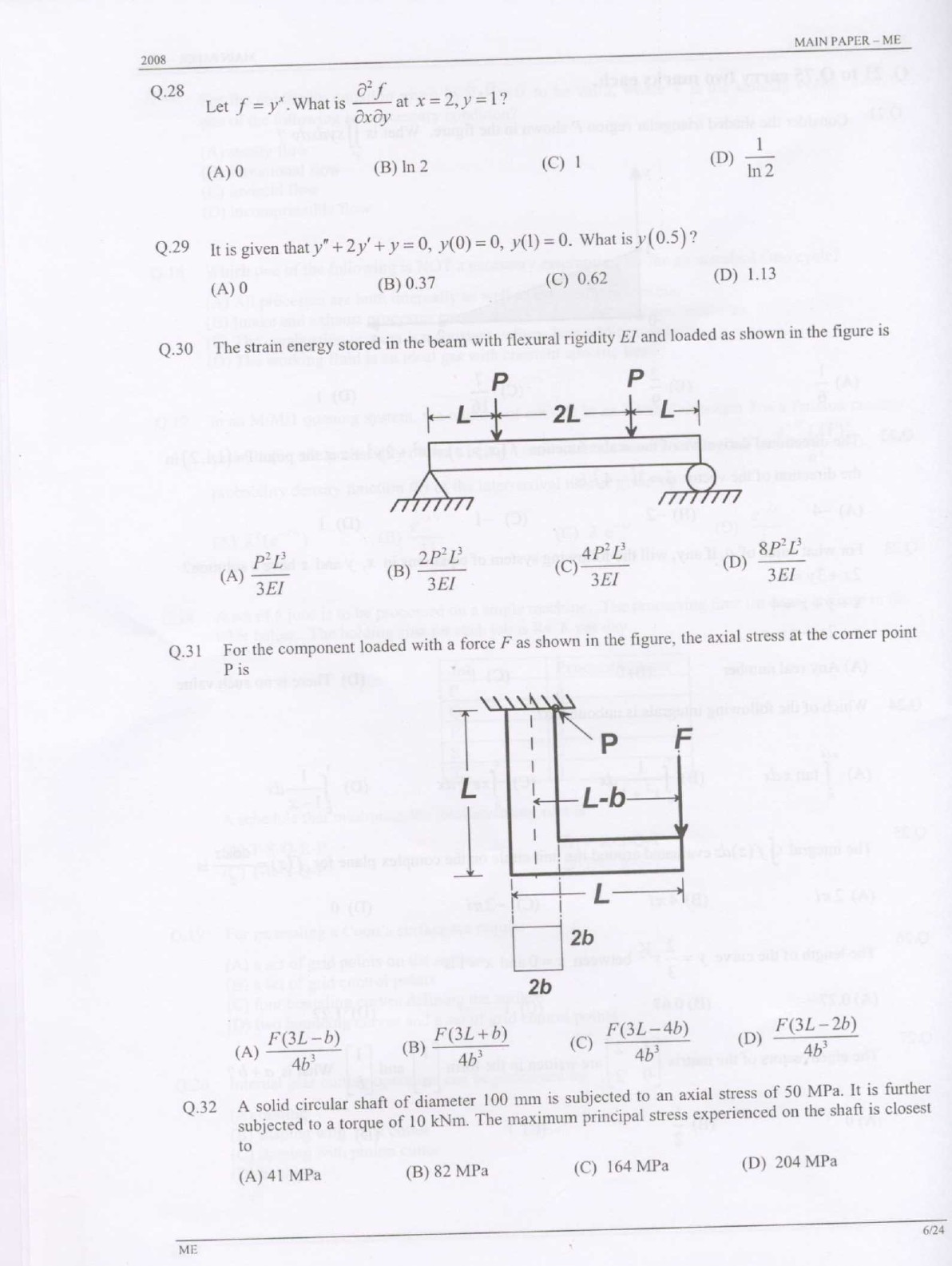GATE Exam Question Paper 2008 Mechanical Engineering 6