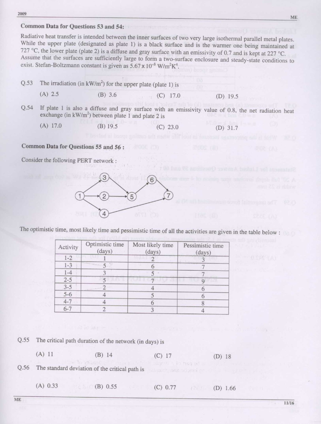 GATE Exam Question Paper 2009 Mechanical Engineering 11