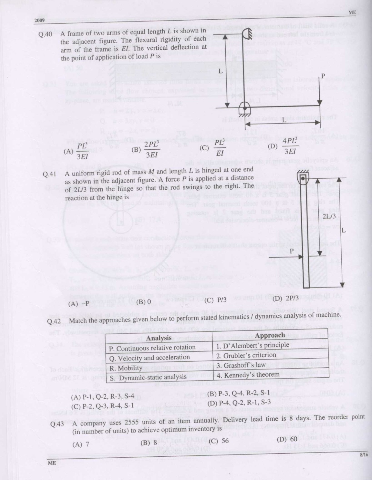 GATE Exam Question Paper 2009 Mechanical Engineering 8
