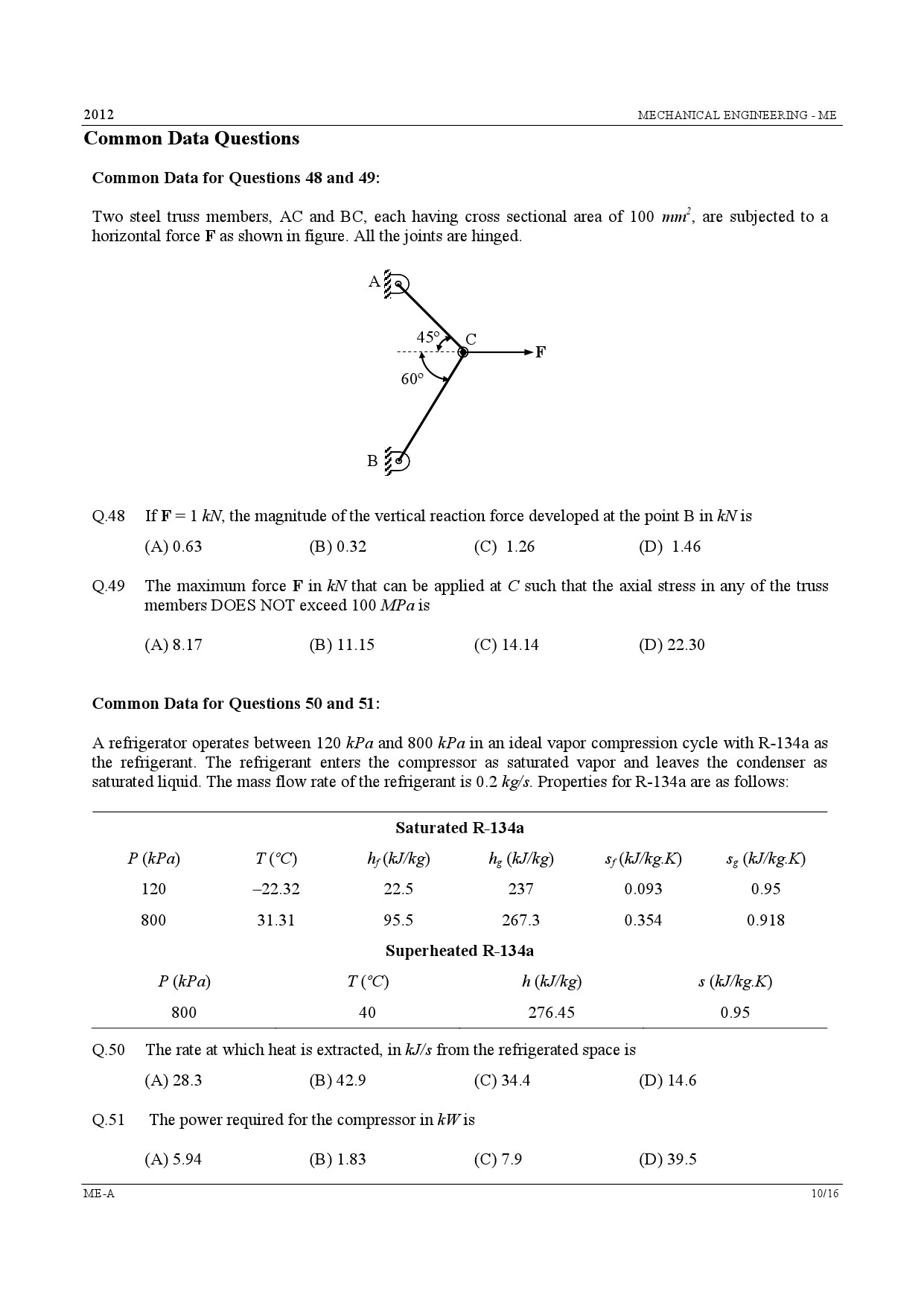 GATE Exam Question Paper 2012 Mechanical Engineering 10